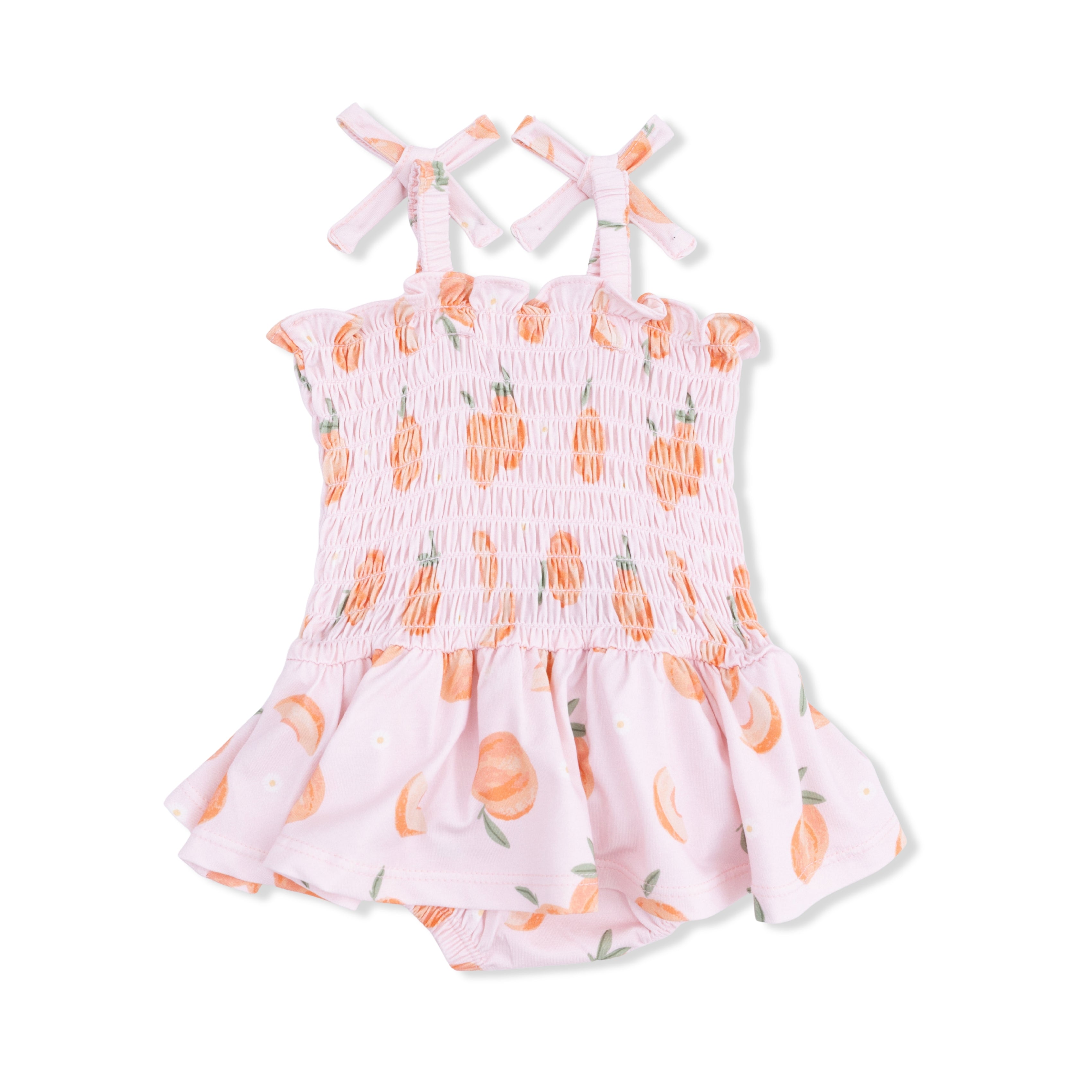 Sweet Peach - Smocked Bubble with Skirt-Angel Dear