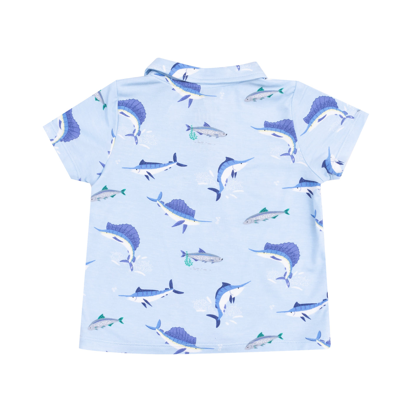 Polo Short Sleeve Shirt & Casual Short - Deep Sea Fishing Blue