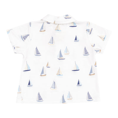 Polo Shirt & Short - Sailboats Blue