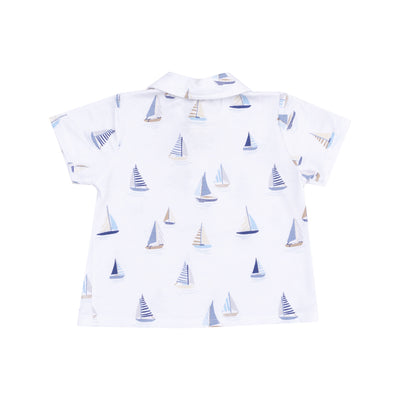 Polo Shirt & Short - Sailboats Blue