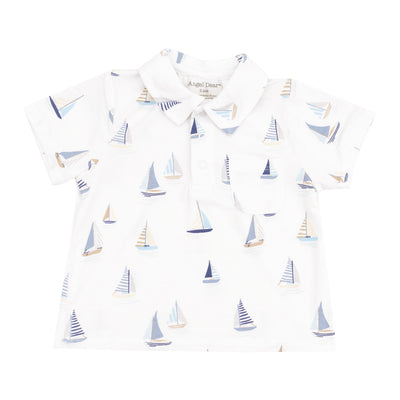 Polo Shirt & Short - Sailboats Blue