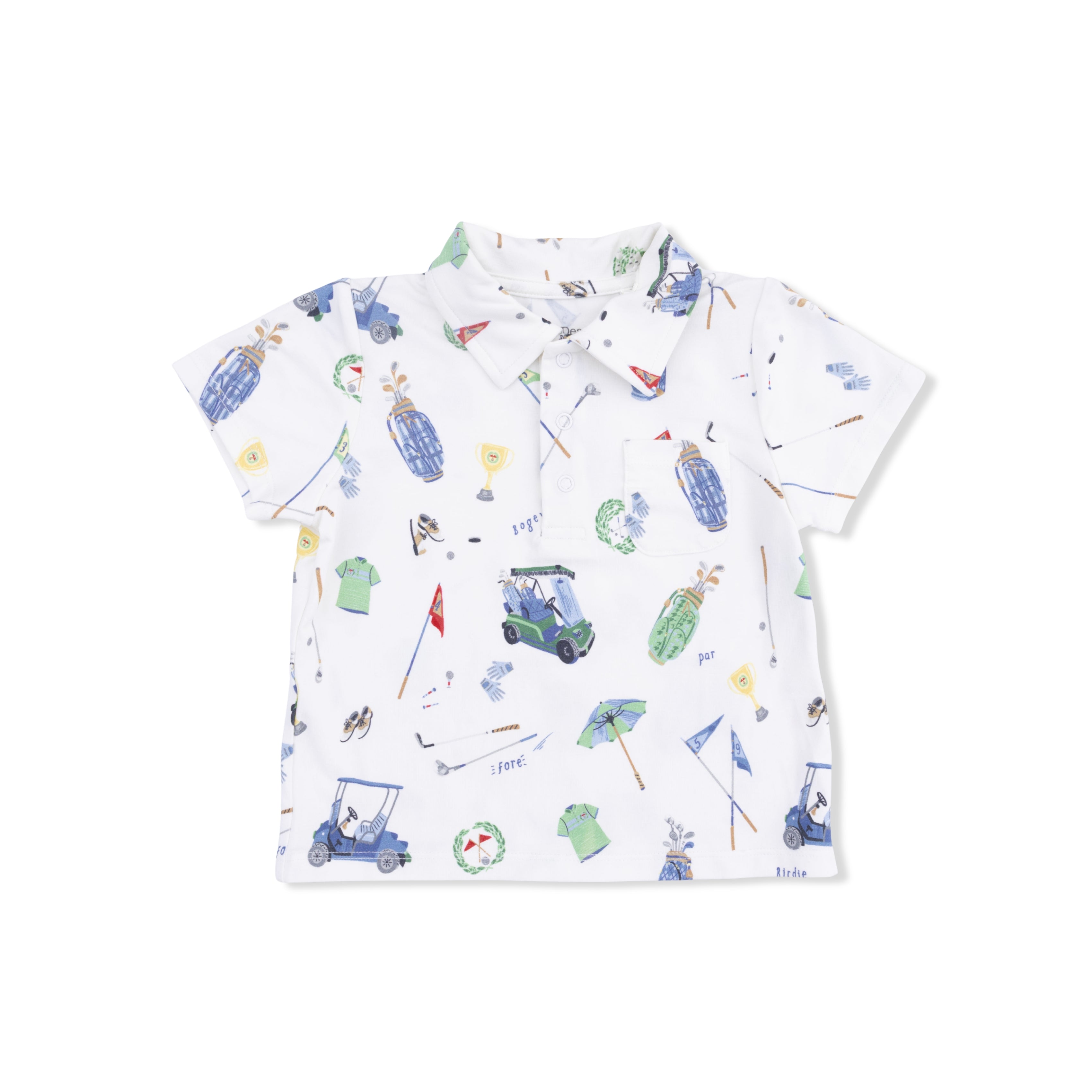 Golf Things - Polo with Casual Short with Solid Bucket Hat-Angel Dear