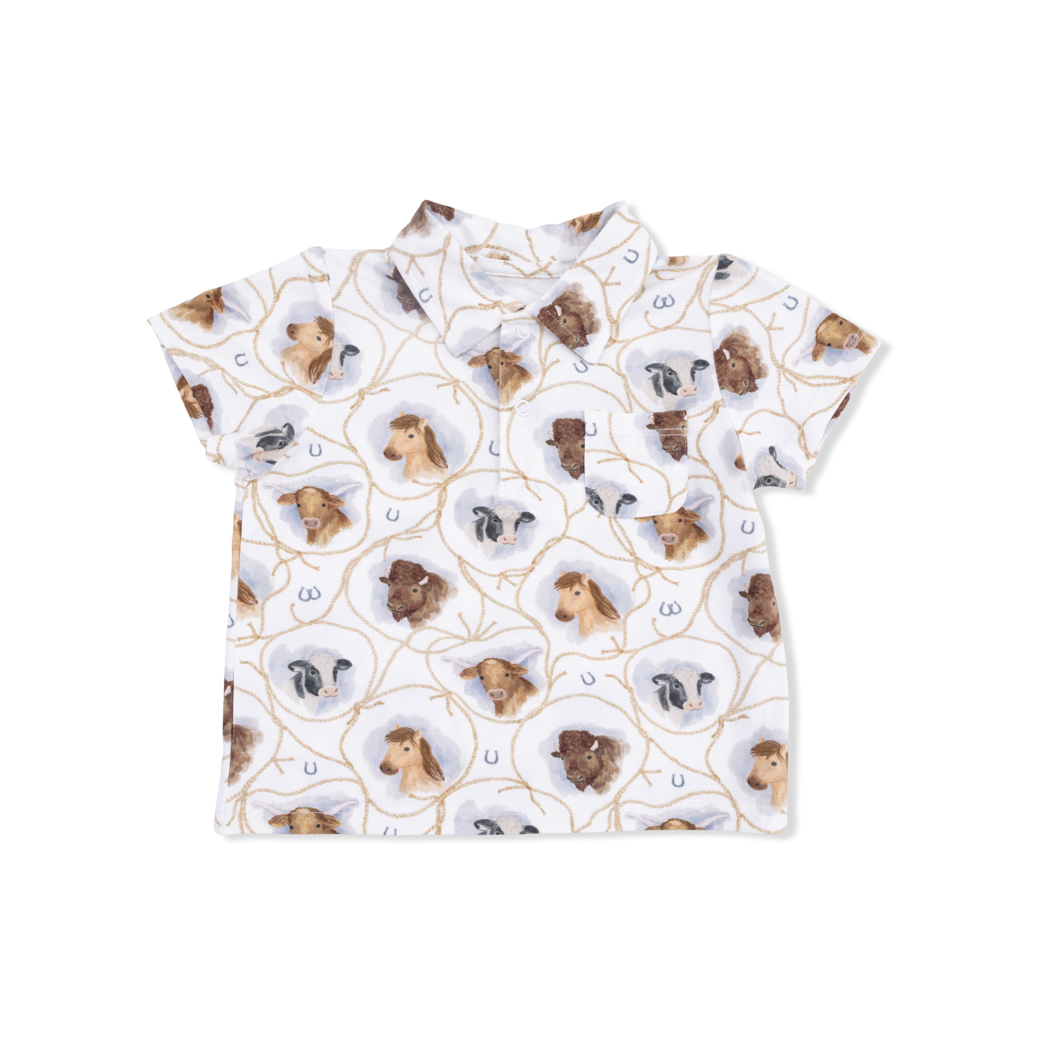 Farm Animals Rope Cameos Uni - Polo with Casual Short-Angel Dear