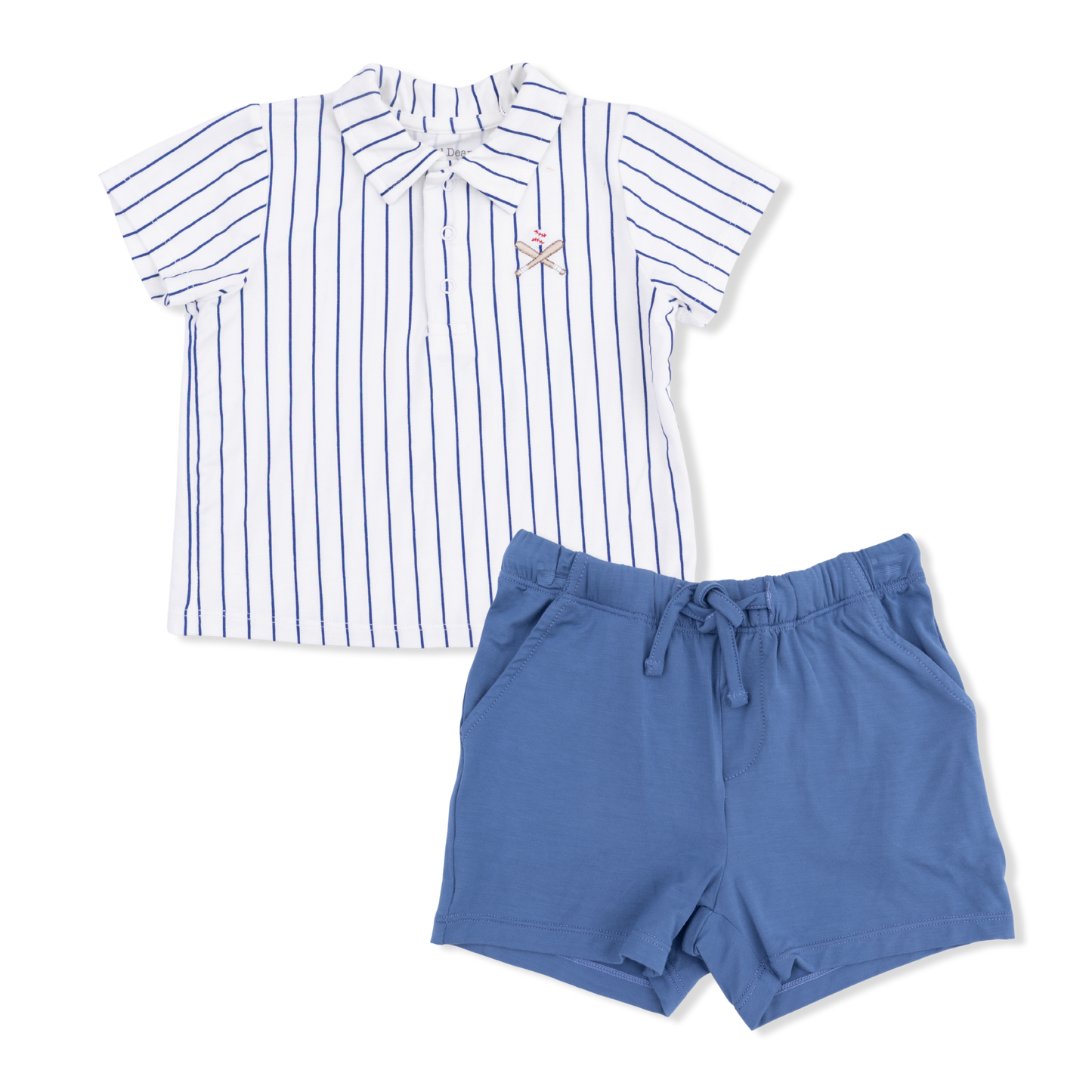 Baseball Stripe - Polo with Everyday Short-Angel Dear