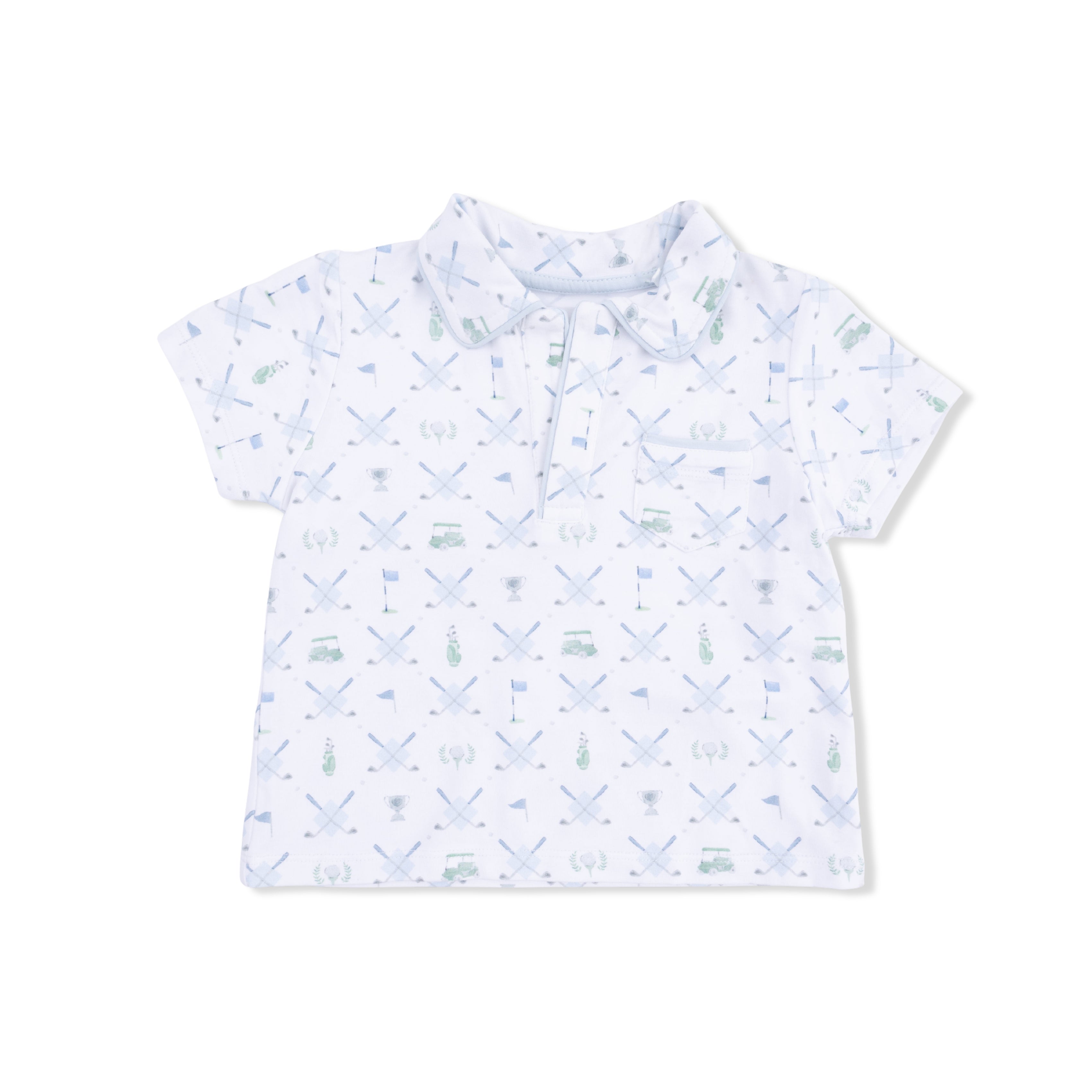 Golf Trellis Blue - Polo with Casual Short-Angel Dear
