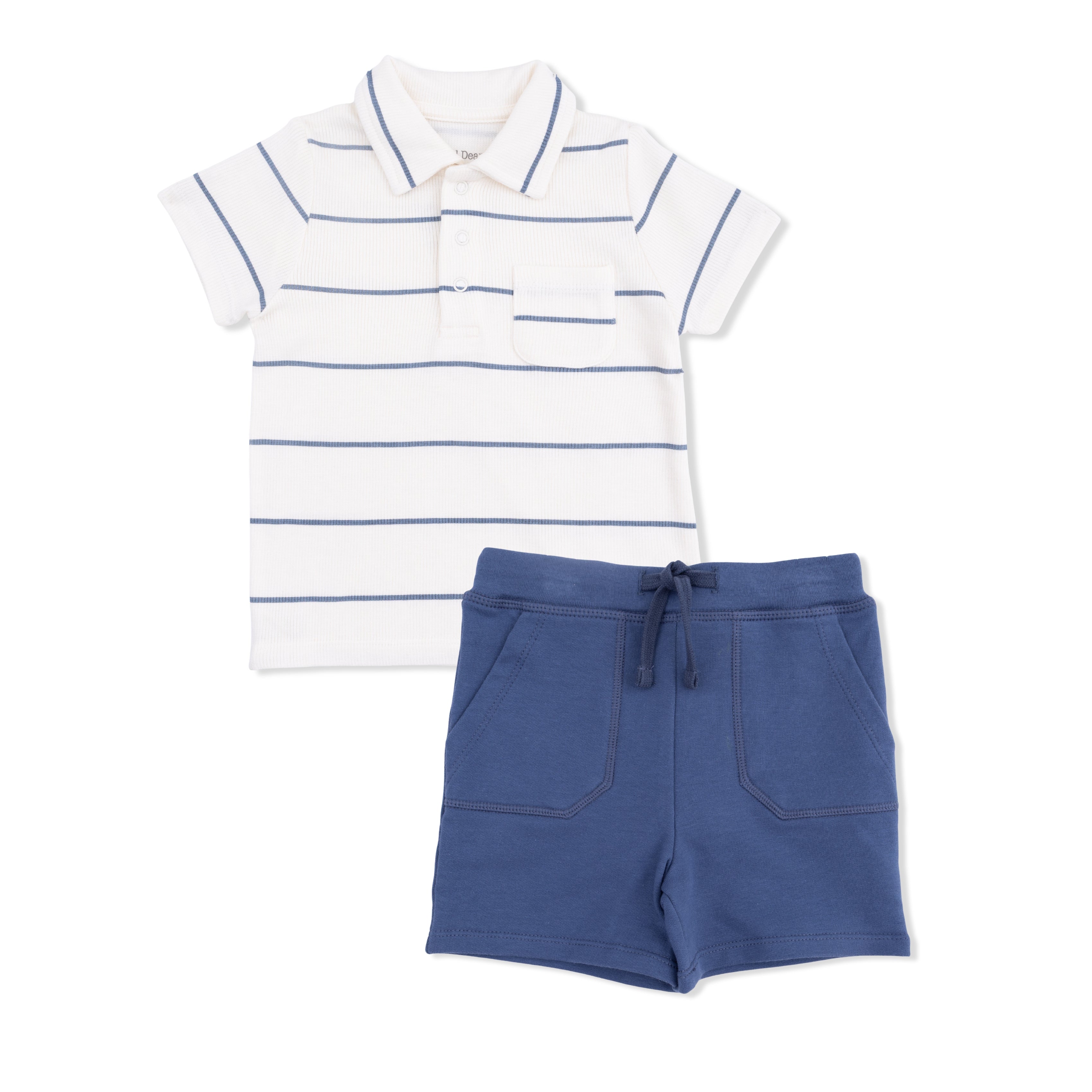 Vintage Stripe - Polo with Casual Short-Angel Dear