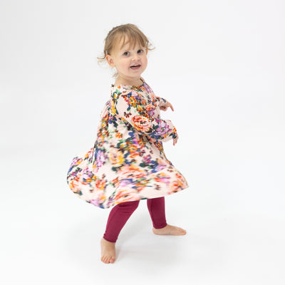 Smocked Ruffle Tiered Dress And Rib Legging - Autumn Rose