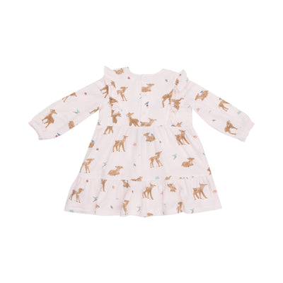 Smocked Ruffle Tiered Dress And Legging - Soft Deer-Angel Dear