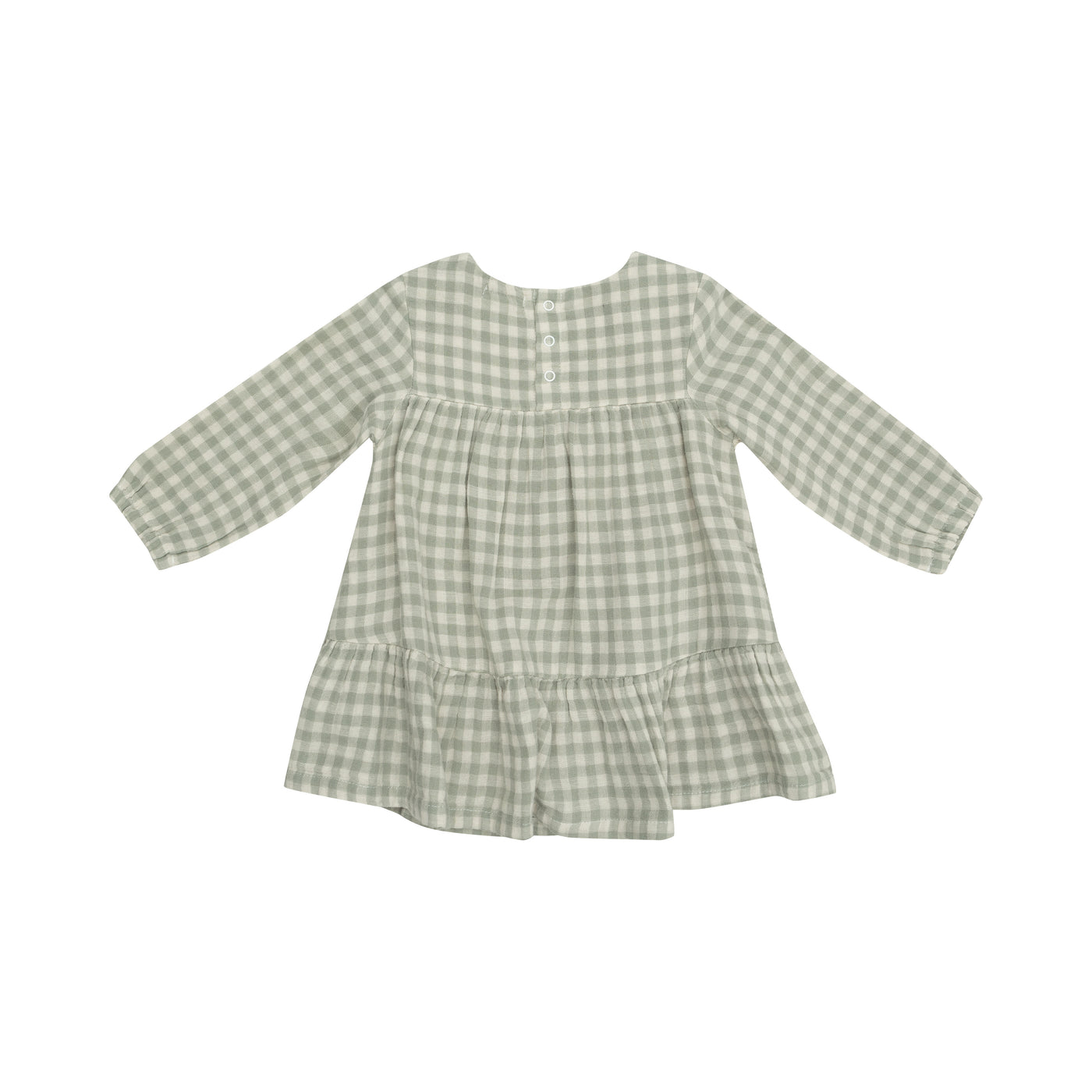 Smocked Ruffle Tiered Dress And Legging - Mini Green Gingham-Angel Dear