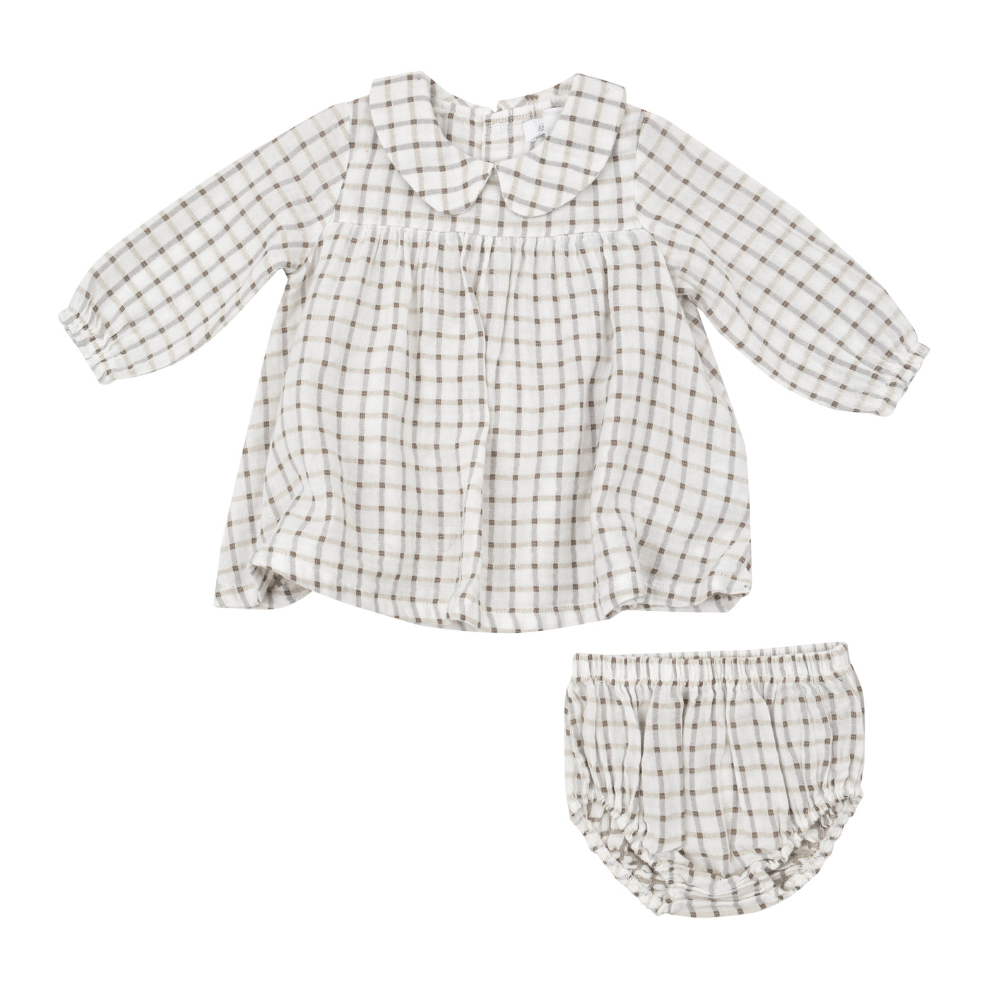 Peter Pan Collar Dress And Bloomer - Cozy Plaid-Angel Dear