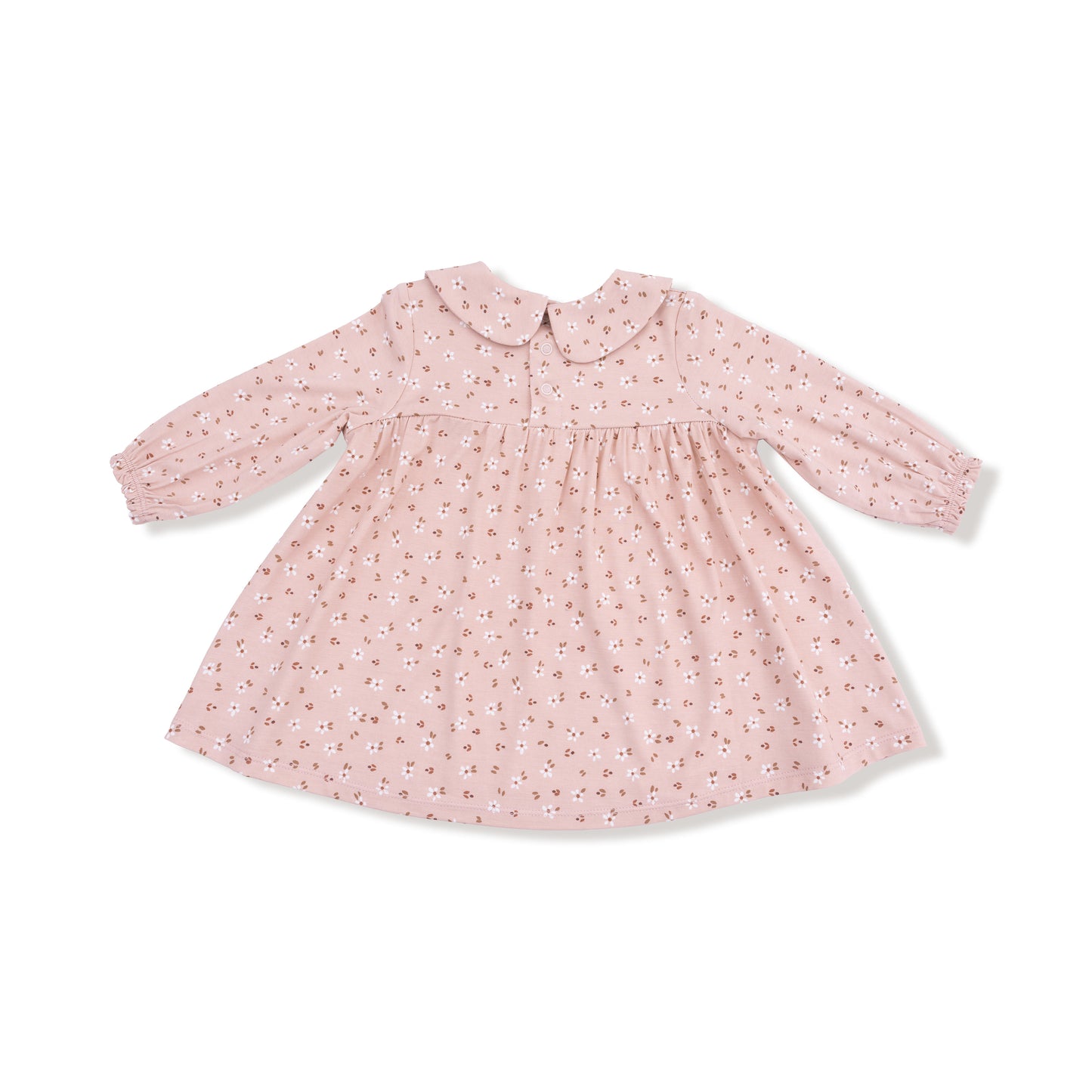 Long Sleeve Dress + Diaper Cover in our  Carrie Floral Pink print from Angel Dear