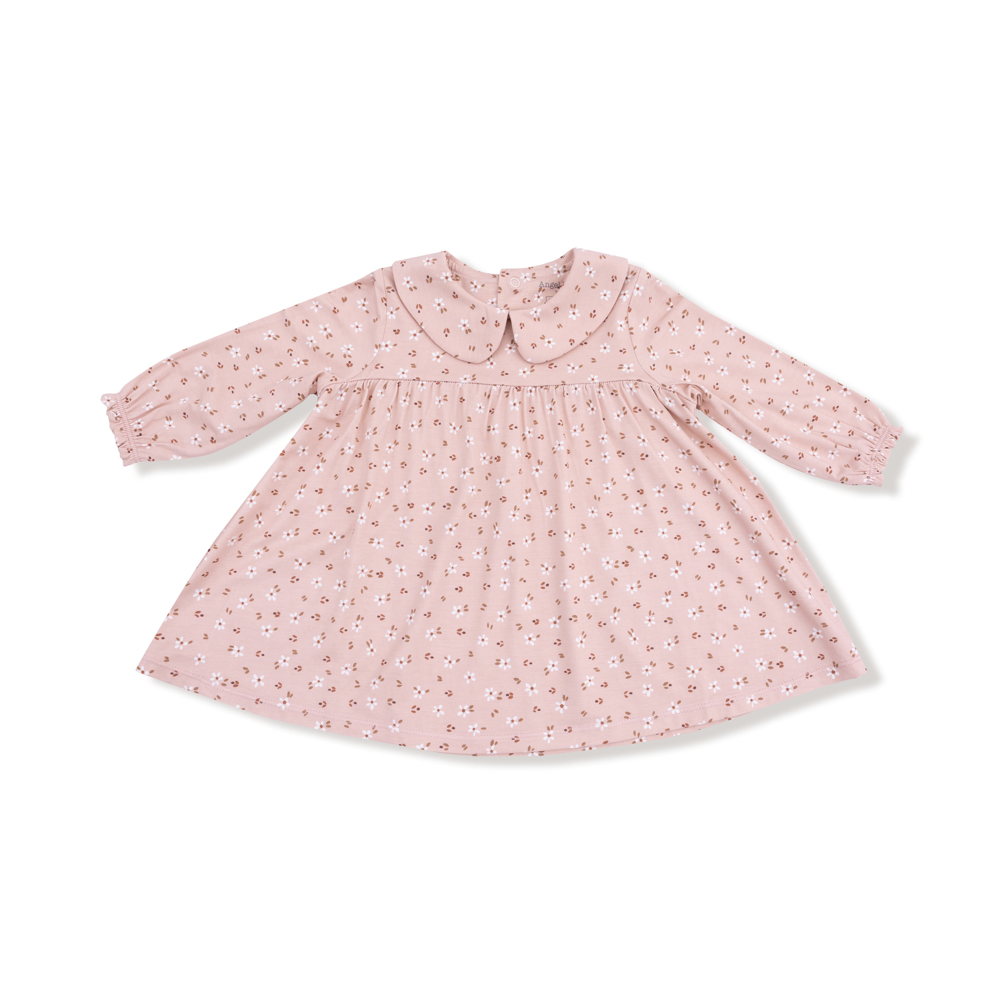 Long Sleeve Dress + Diaper Cover in our  Carrie Floral Pink print from Angel Dear