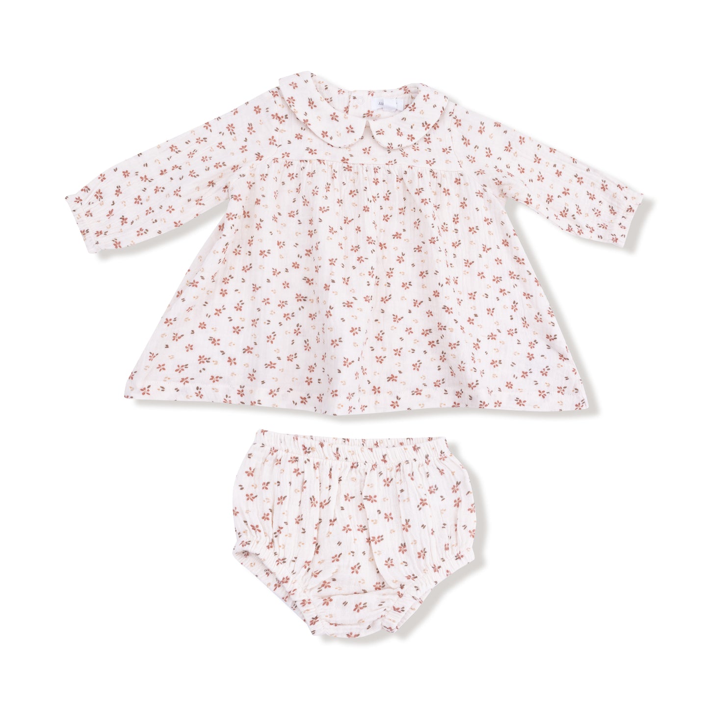 Long Sleeve Dress + Diaper Cover in our  Carrie Floral print from Angel Dear