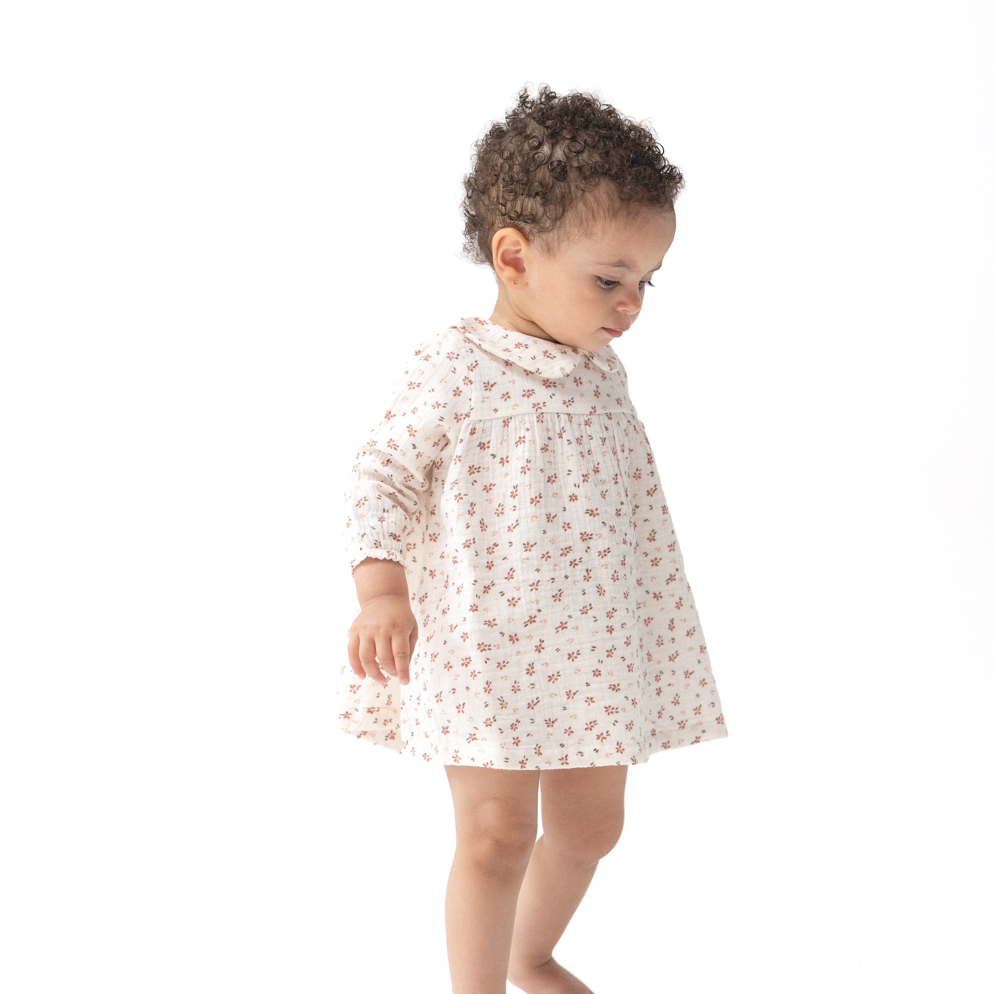Long Sleeve Dress + Diaper Cover in our  Carrie Floral print from Angel Dear