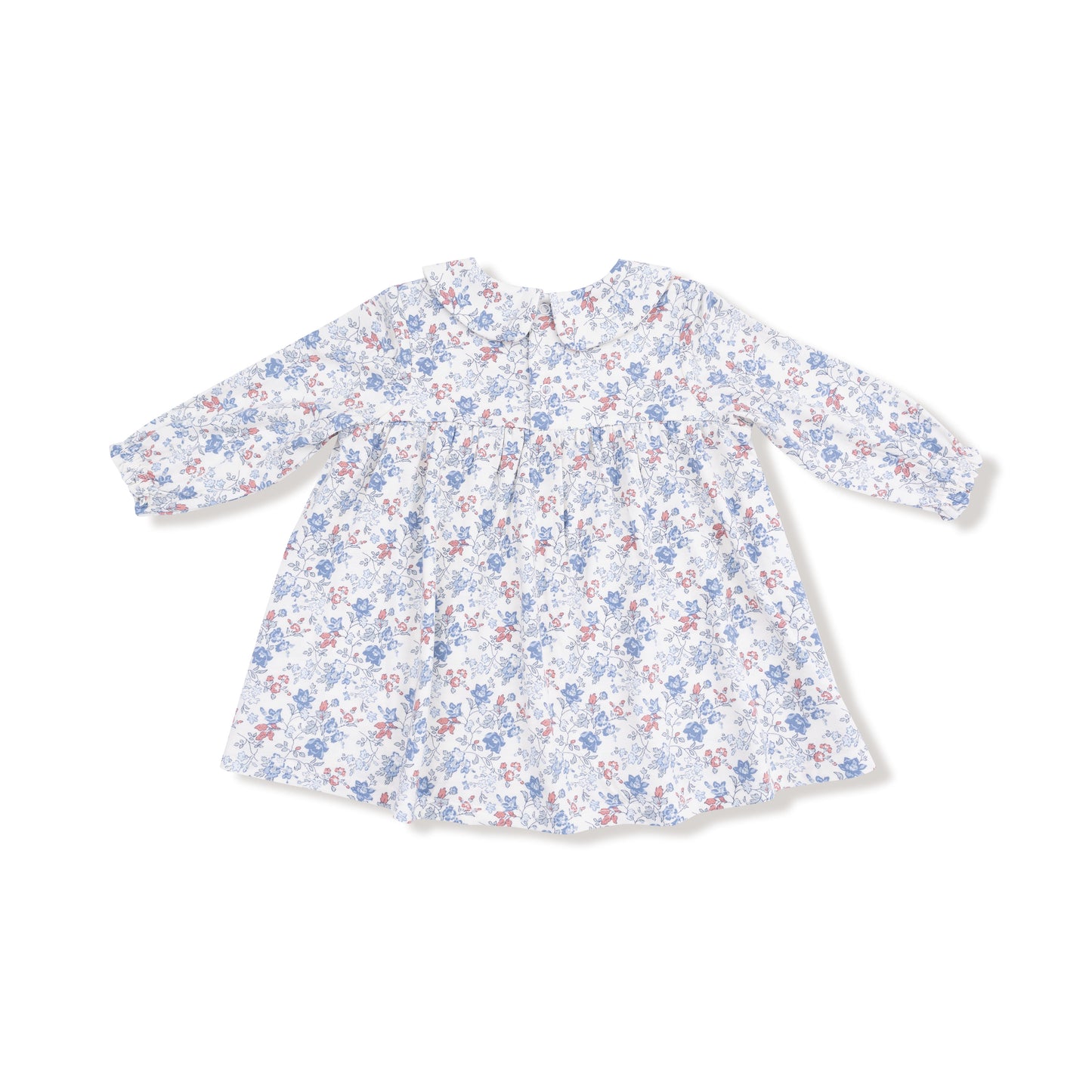 Simple Long Sleeve Peter Pan Collar Dress + Diaper Cover in our  Country Girl Floral print from Angel Dear