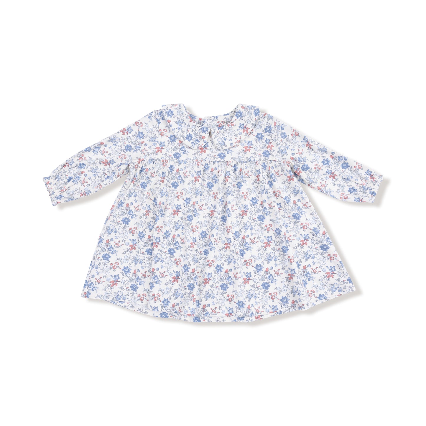 Simple Long Sleeve Peter Pan Collar Dress + Diaper Cover in our  Country Girl Floral print from Angel Dear