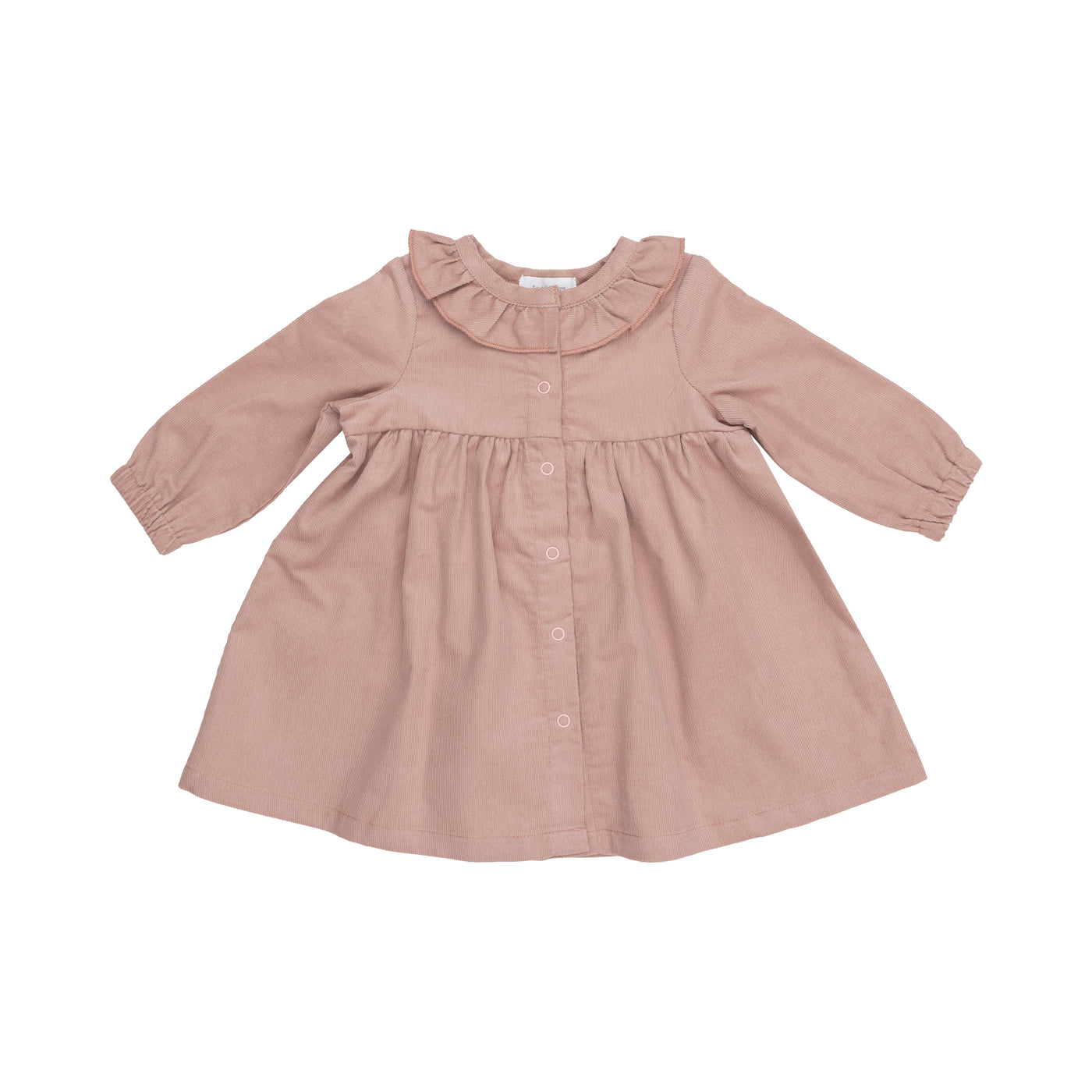 Ruffle Neck Dress - Solid Misty Rose-Angel Dear