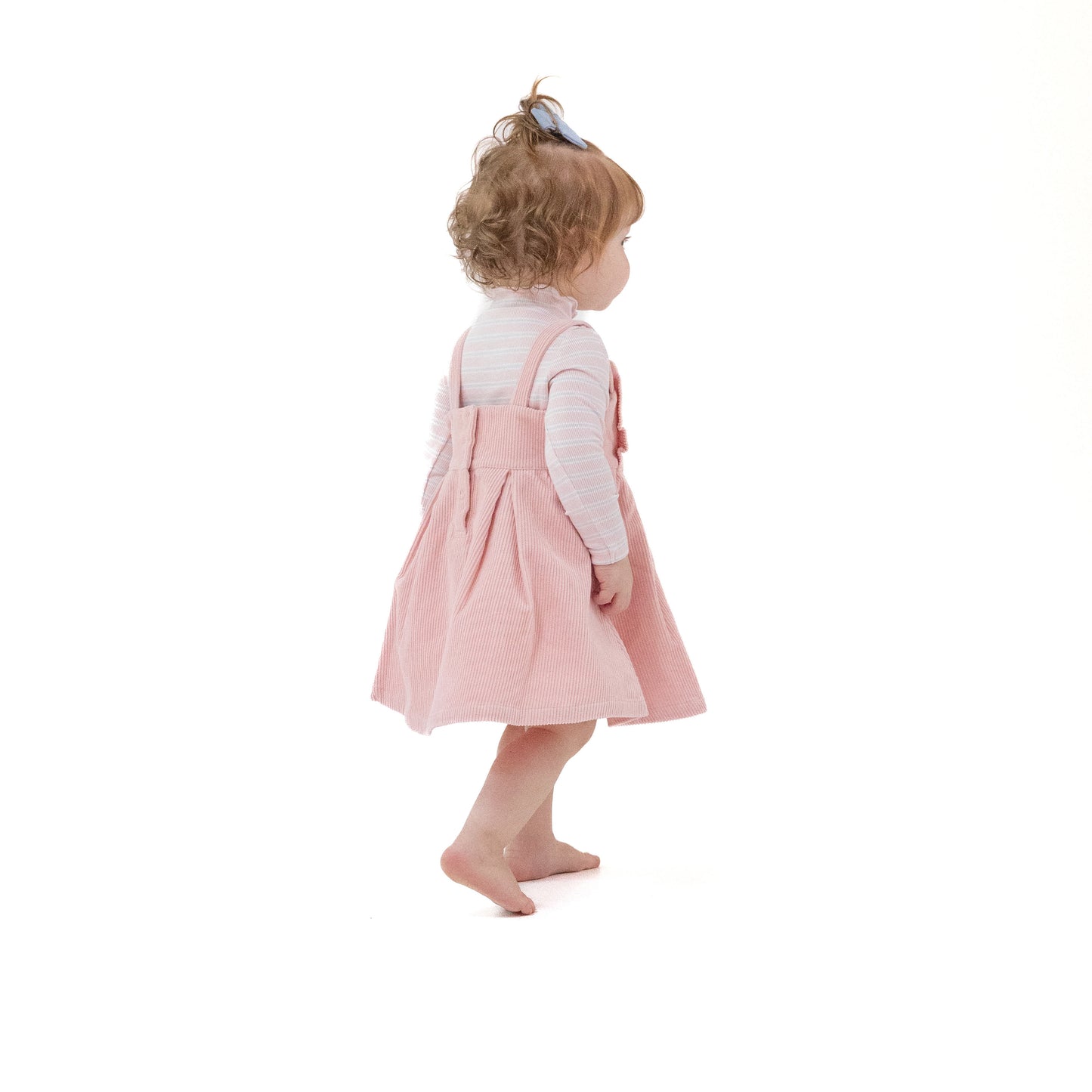 Ruffle Jumper with Diaper Cover in our Veiled Pink print from Angel Dear