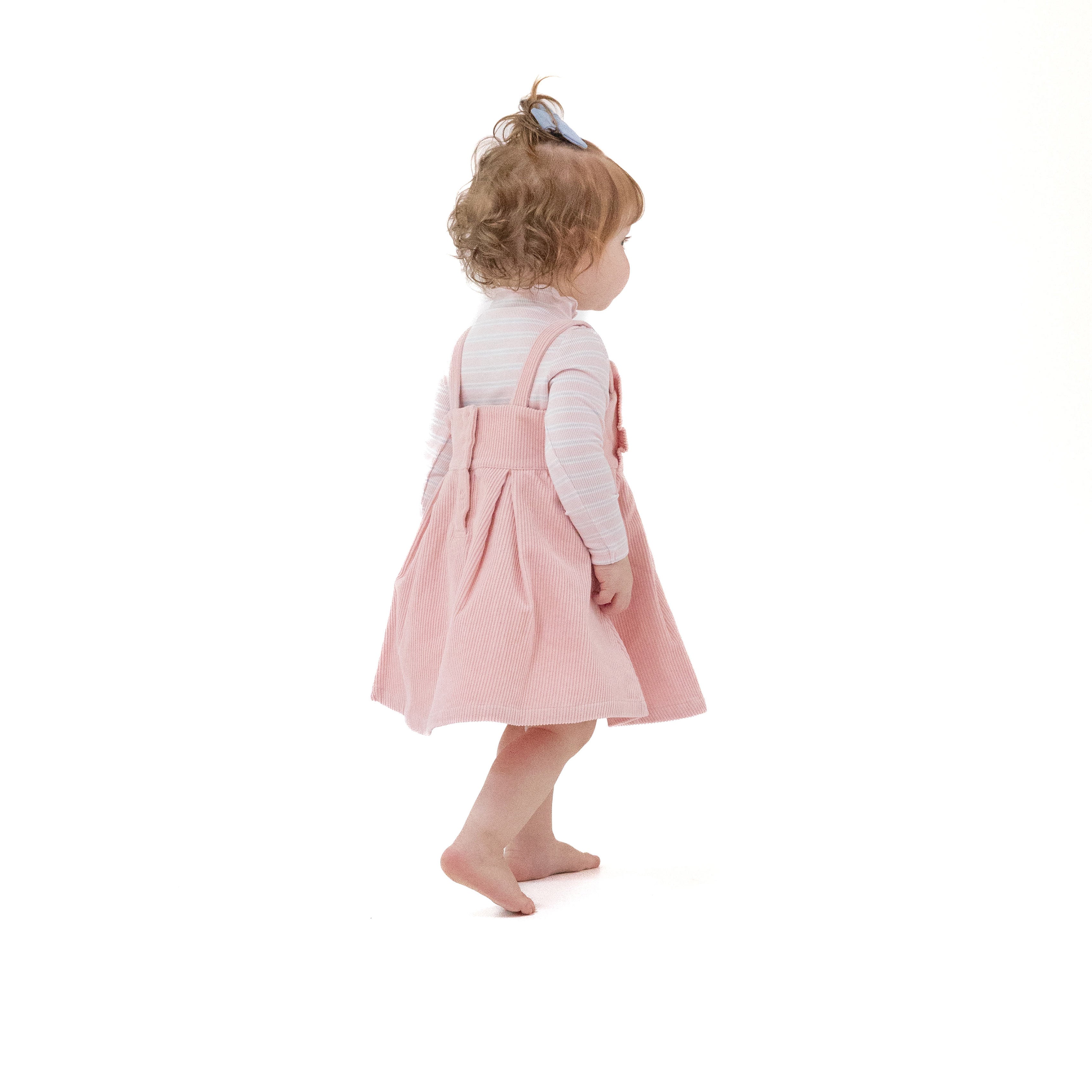 Ruffle Jumper with Diaper Cover in our Veiled Pink print from Angel Dear