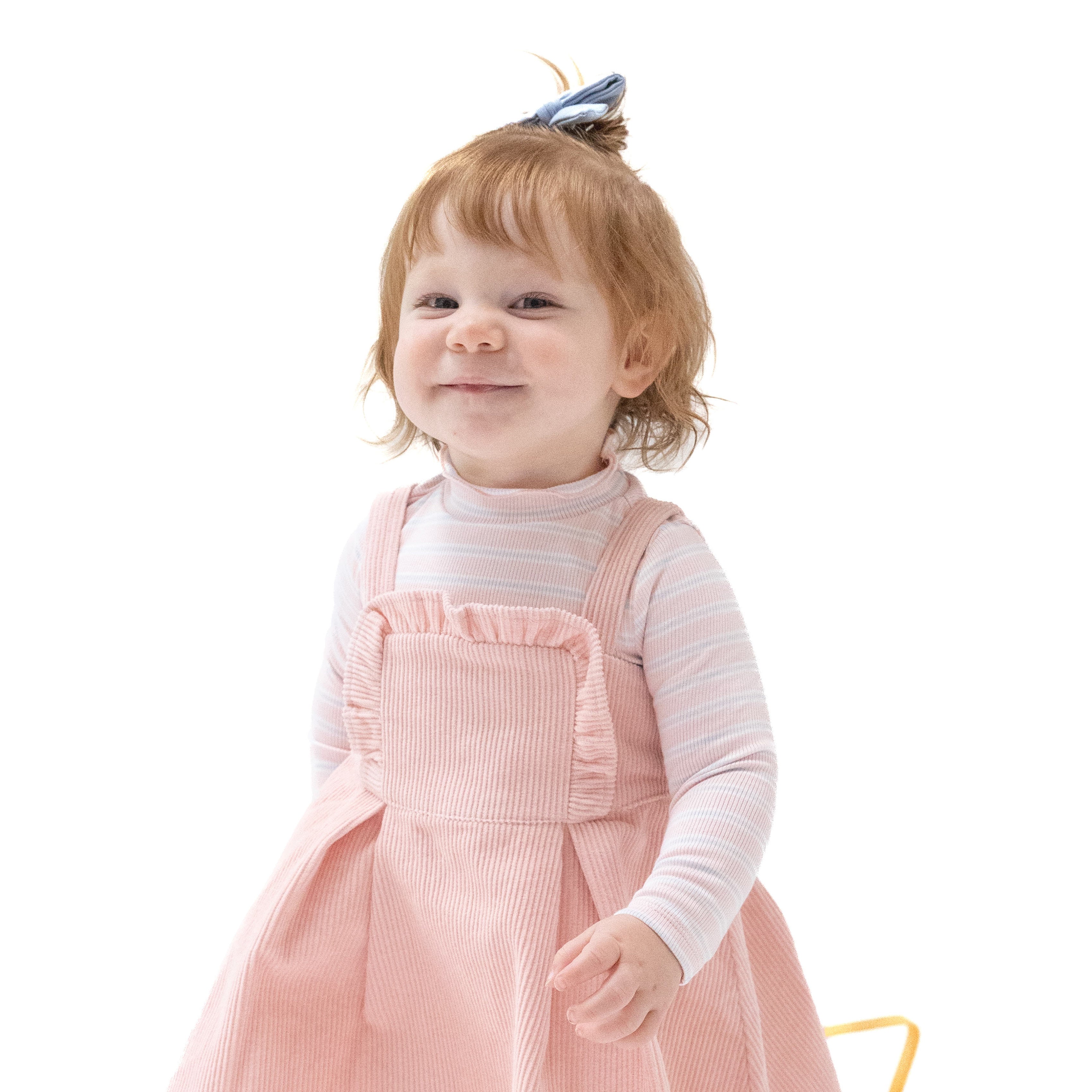 Long Sleeve Mock Turtleneck in our Multi Stripe - Pink print from Angel Dear