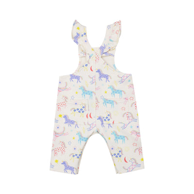 Front Placket Ruffle Overall - Fun Unicorns-Angel Dear