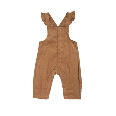 Front Snap Ruffle Overall - Cashew-Angel Dear