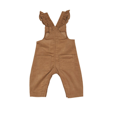 Front Snap Ruffle Overall - Cashew-Angel Dear