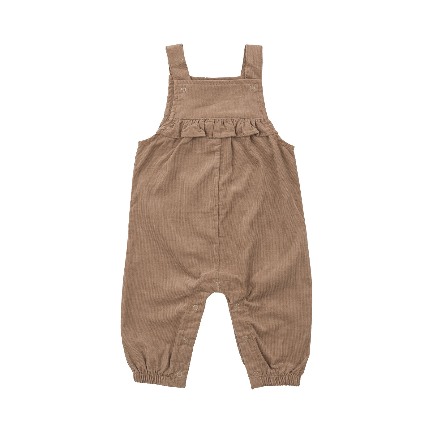 Yoke Ruffle Overall - Solid Cinnamon Swirl-Angel Dear