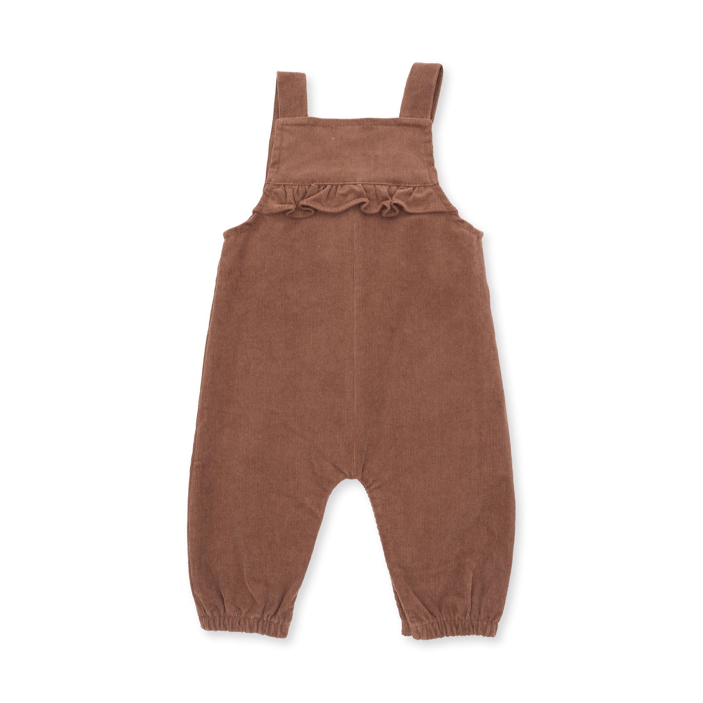 Solid Beaver Fur Corduroy - Yoke Ruffle Overall
