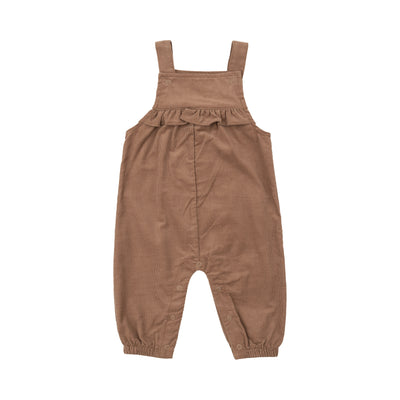 Yoke Ruffle Overall - Mocha-Angel Dear