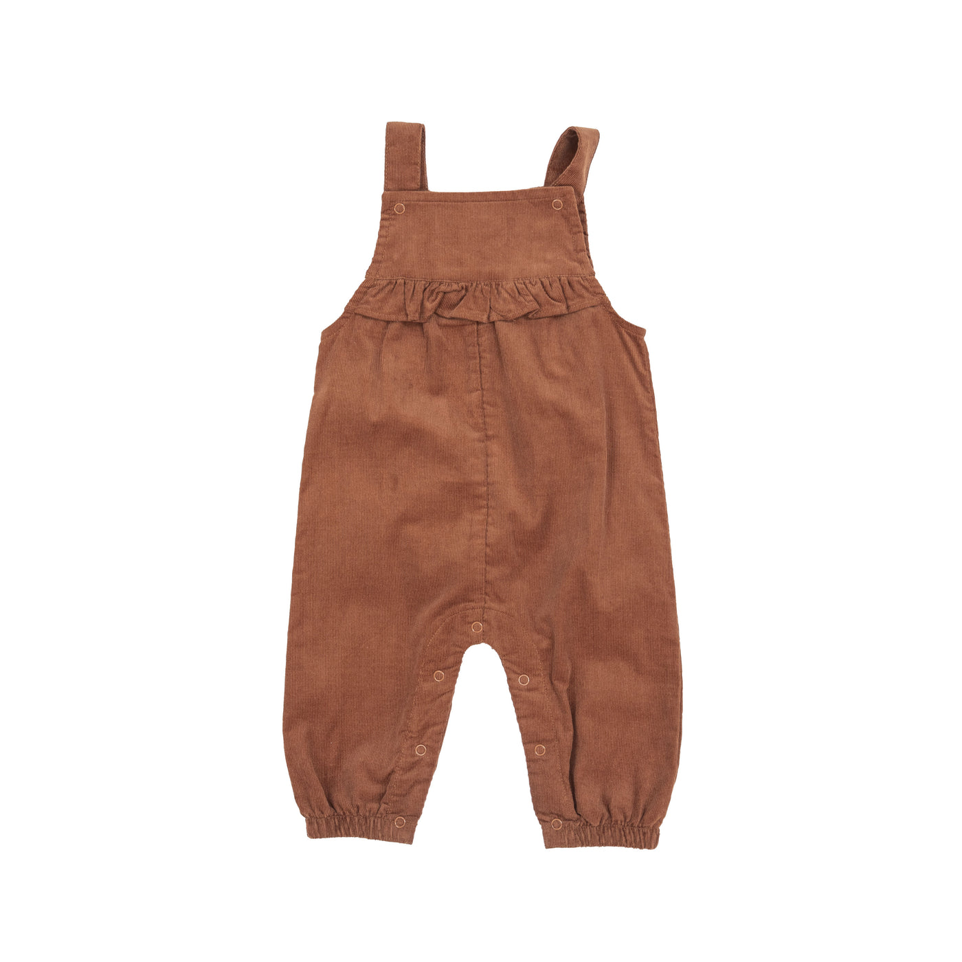 Yoke Ruffle Overall - Amber Brown-Angel Dear