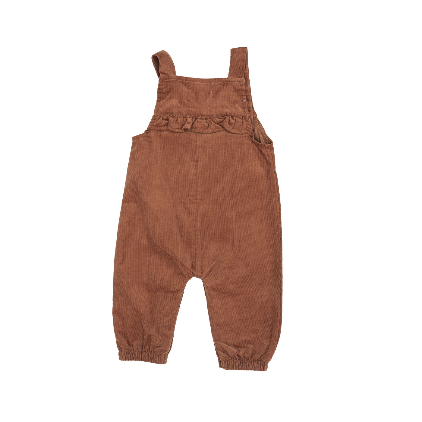 Yoke Ruffle Overall - Amber Brown-Angel Dear