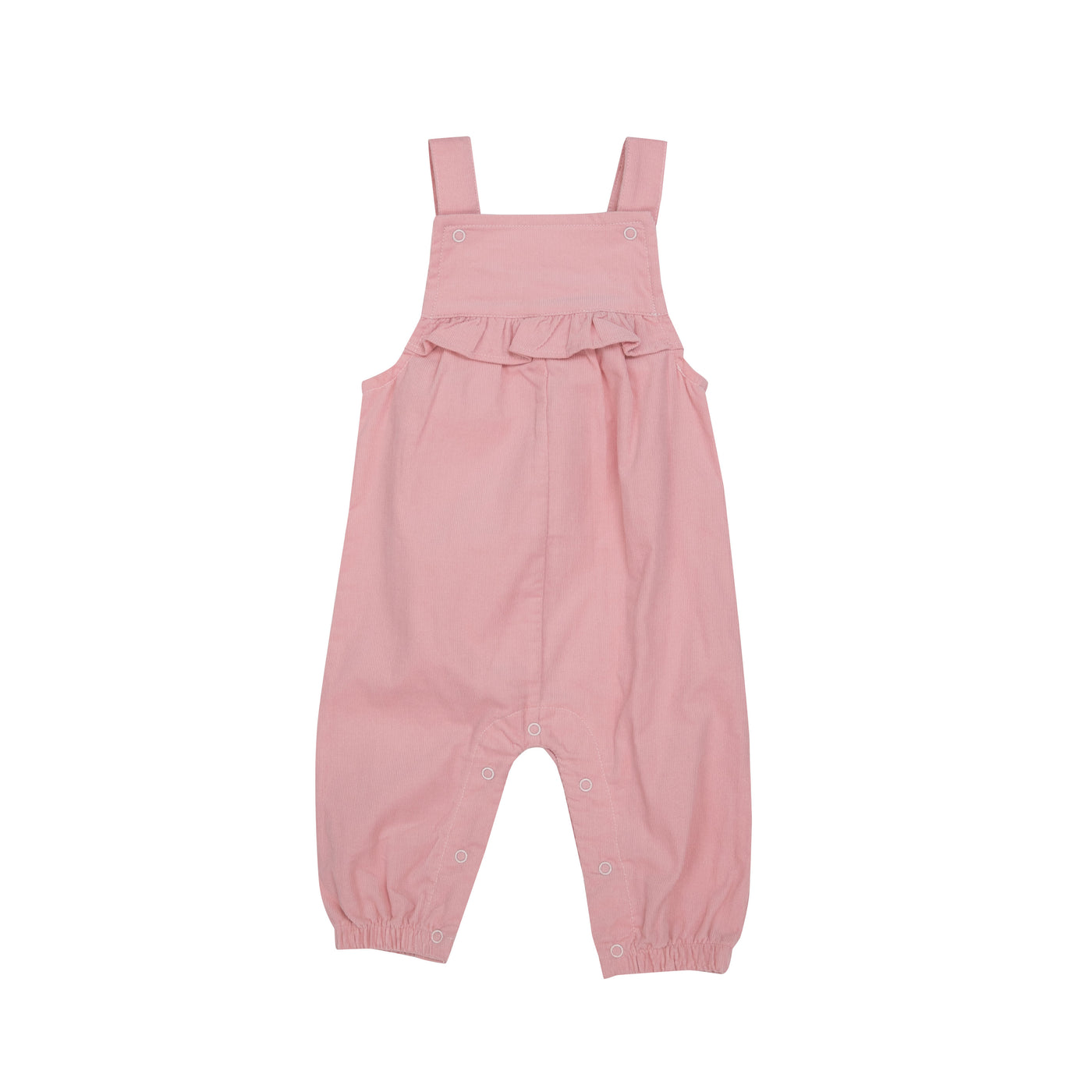 Yoke Ruffle Overall - Coral Blush-Angel Dear