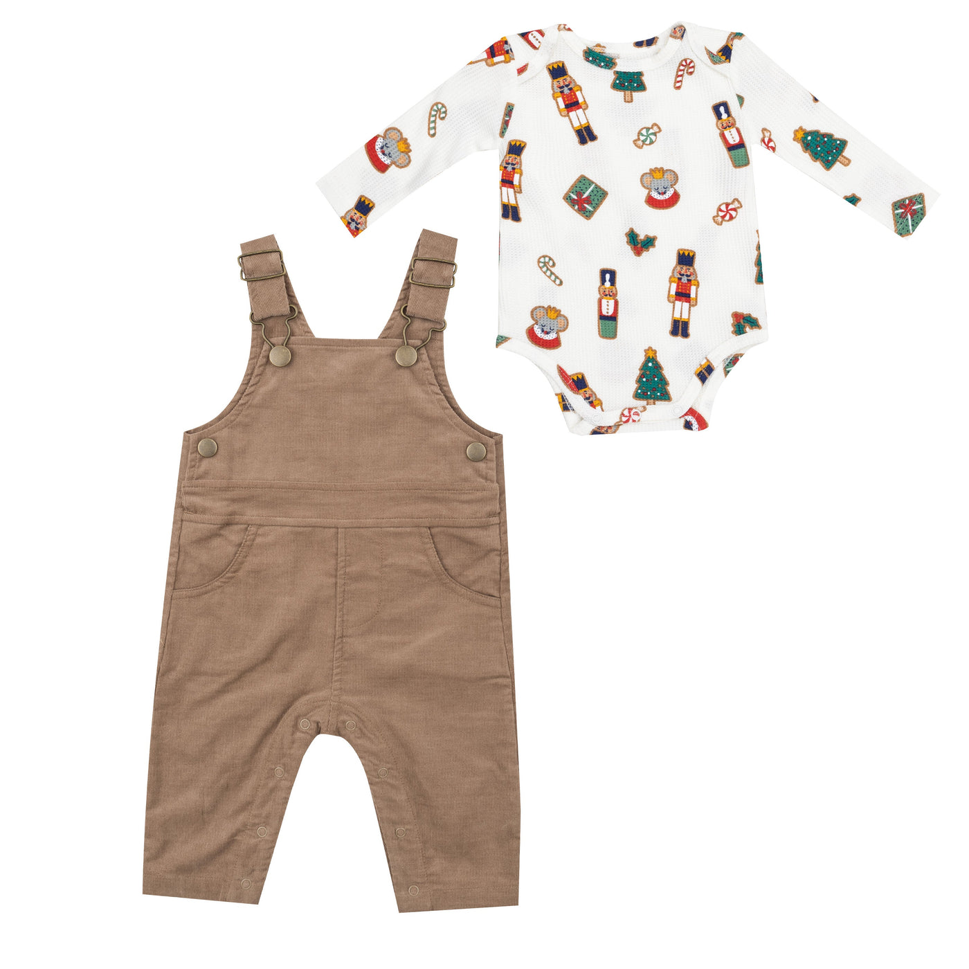 Classic Overall - Solid Cinnamon Swirl-Nutcracker-Christmas-Cookies-Bodysuit-Angel Dear