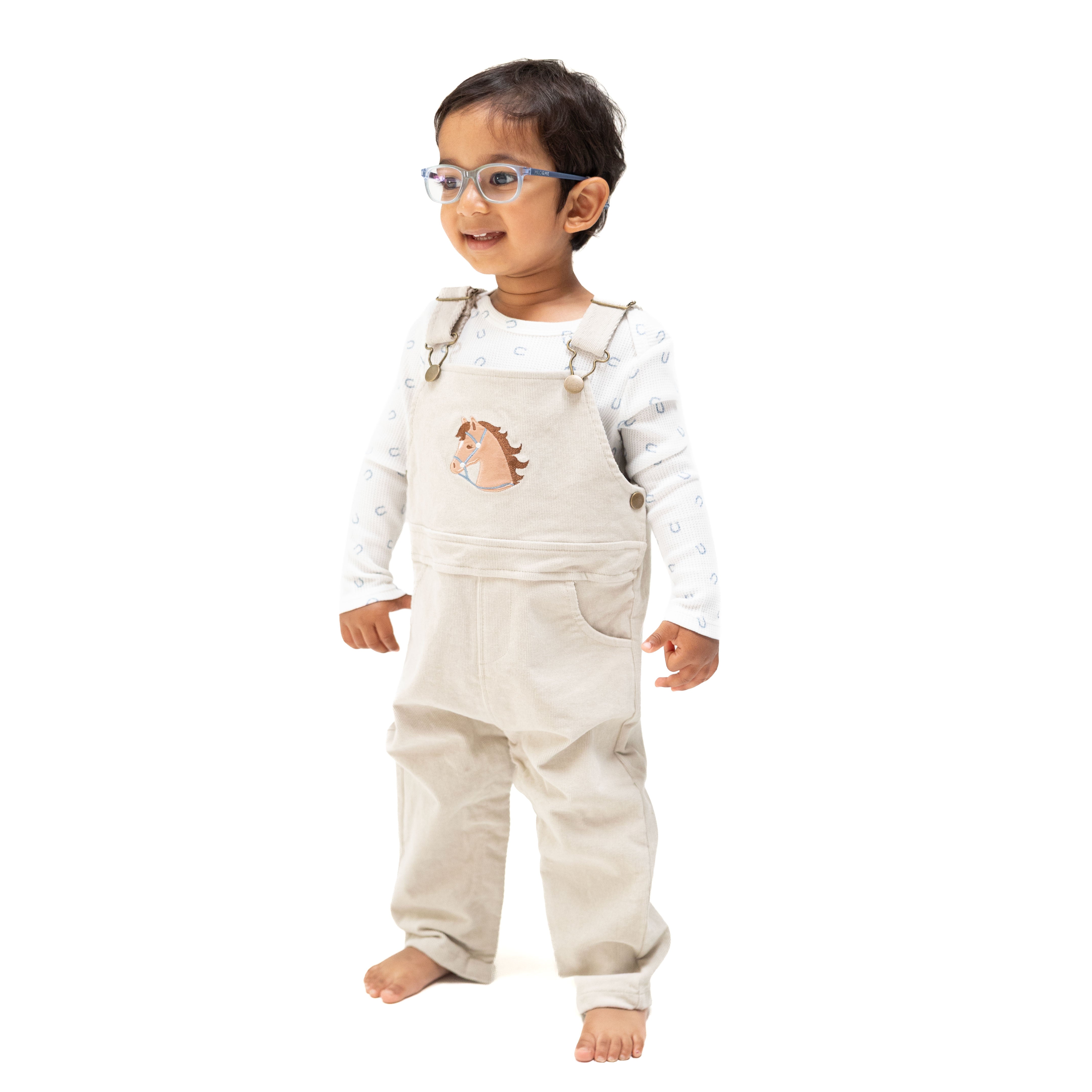 Peyote Corduroy - Uni Old School Overall with Horse Applique