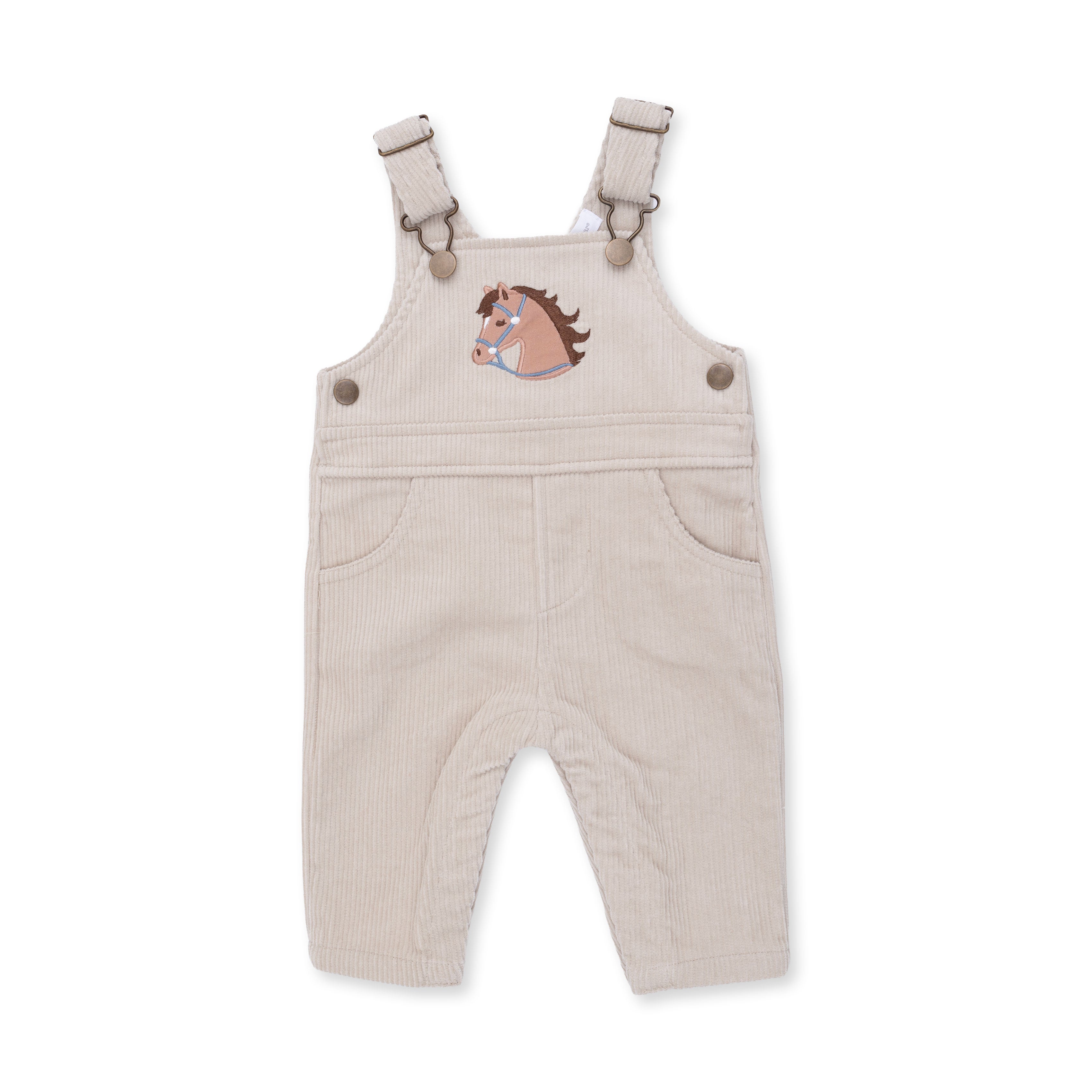 Peyote Corduroy - Uni Old School Overall with Horse Applique