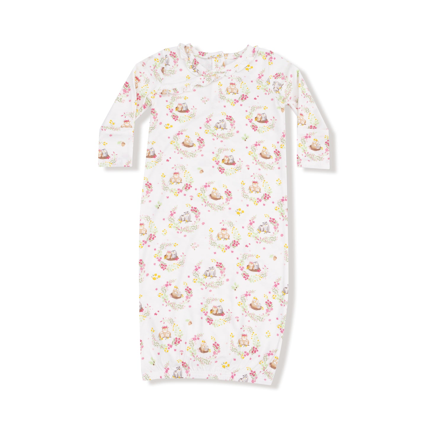 Kimono Gown in our  Floral Owl Families print from Angel Dear