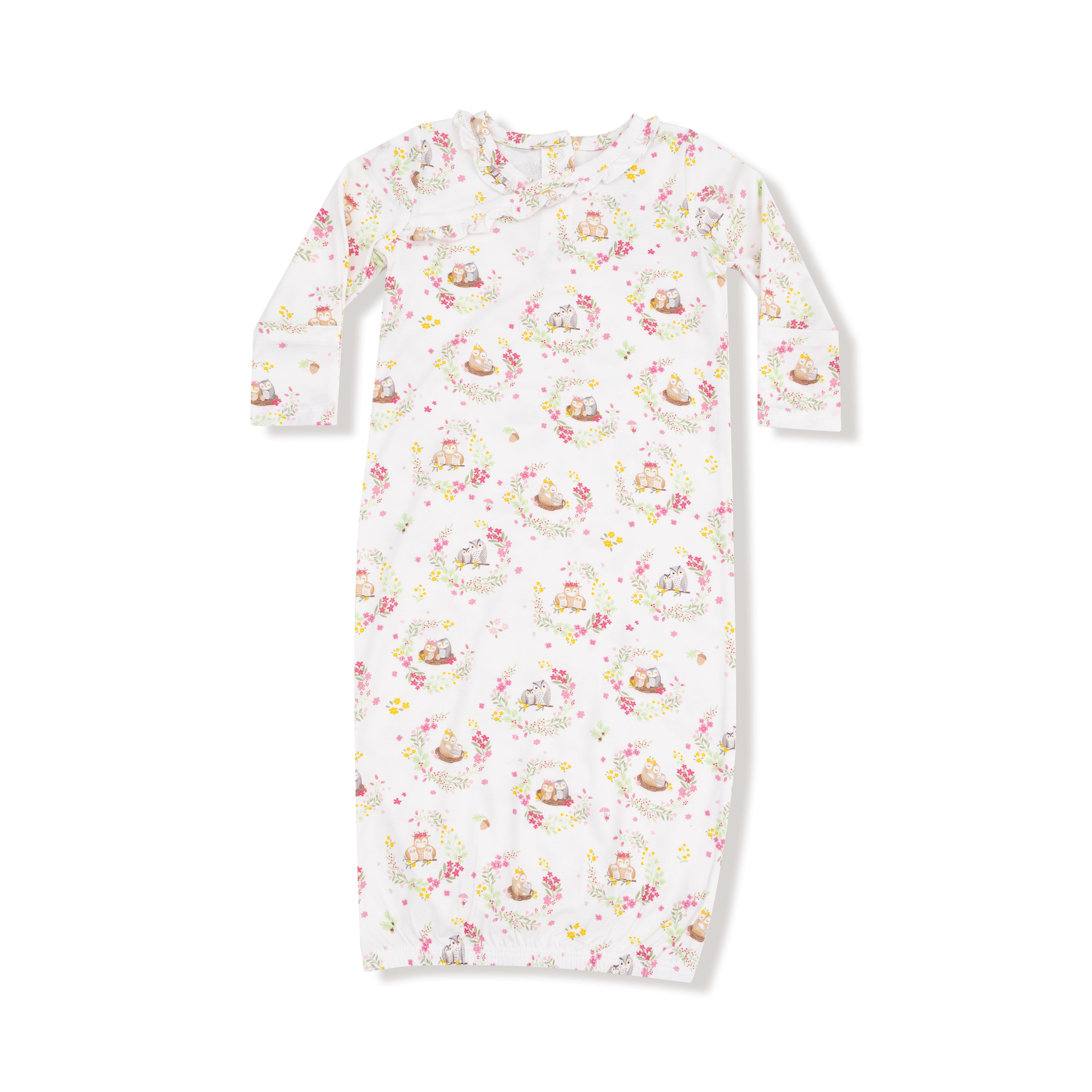 Kimono Gown in our  Floral Owl Families print from Angel Dear