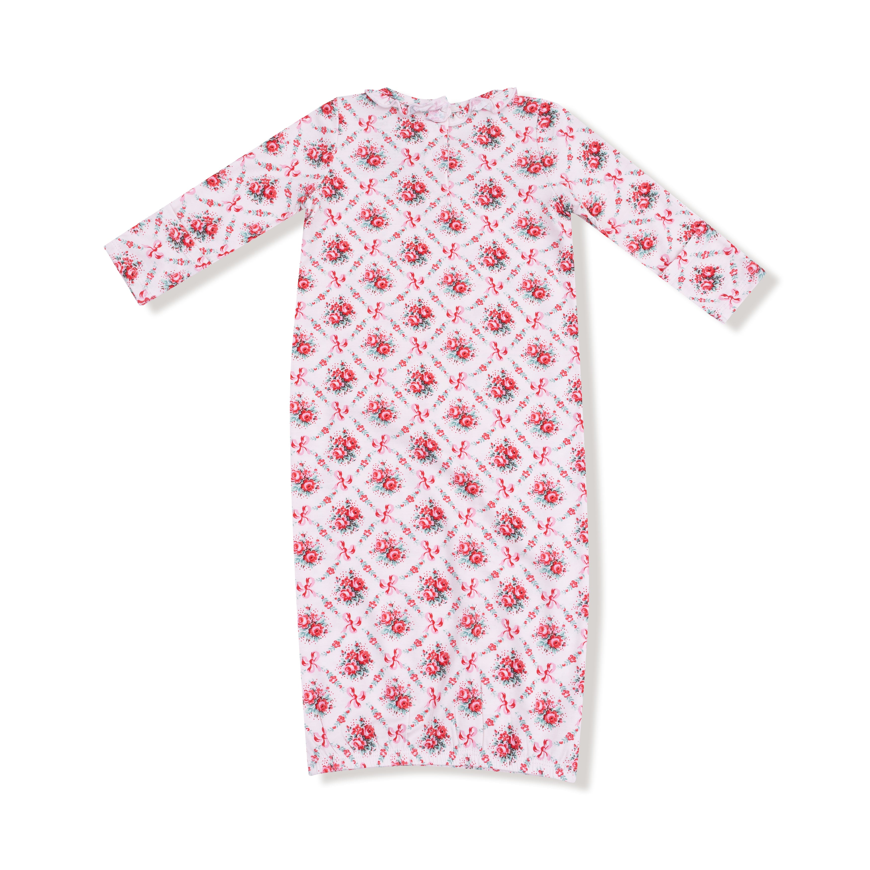 Kimono Gown in our  Rose Bow Lattice print from Angel Dear