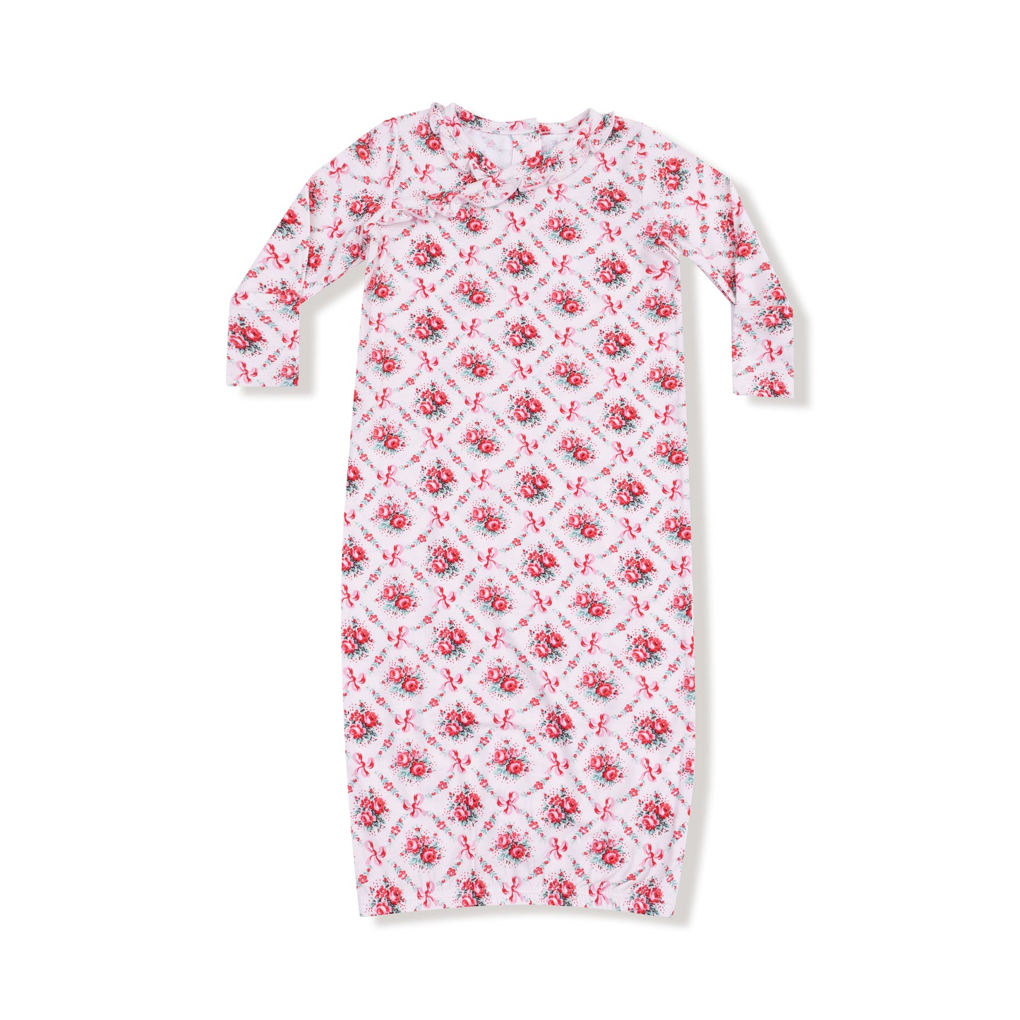 Kimono Gown in our  Rose Bow Lattice print from Angel Dear