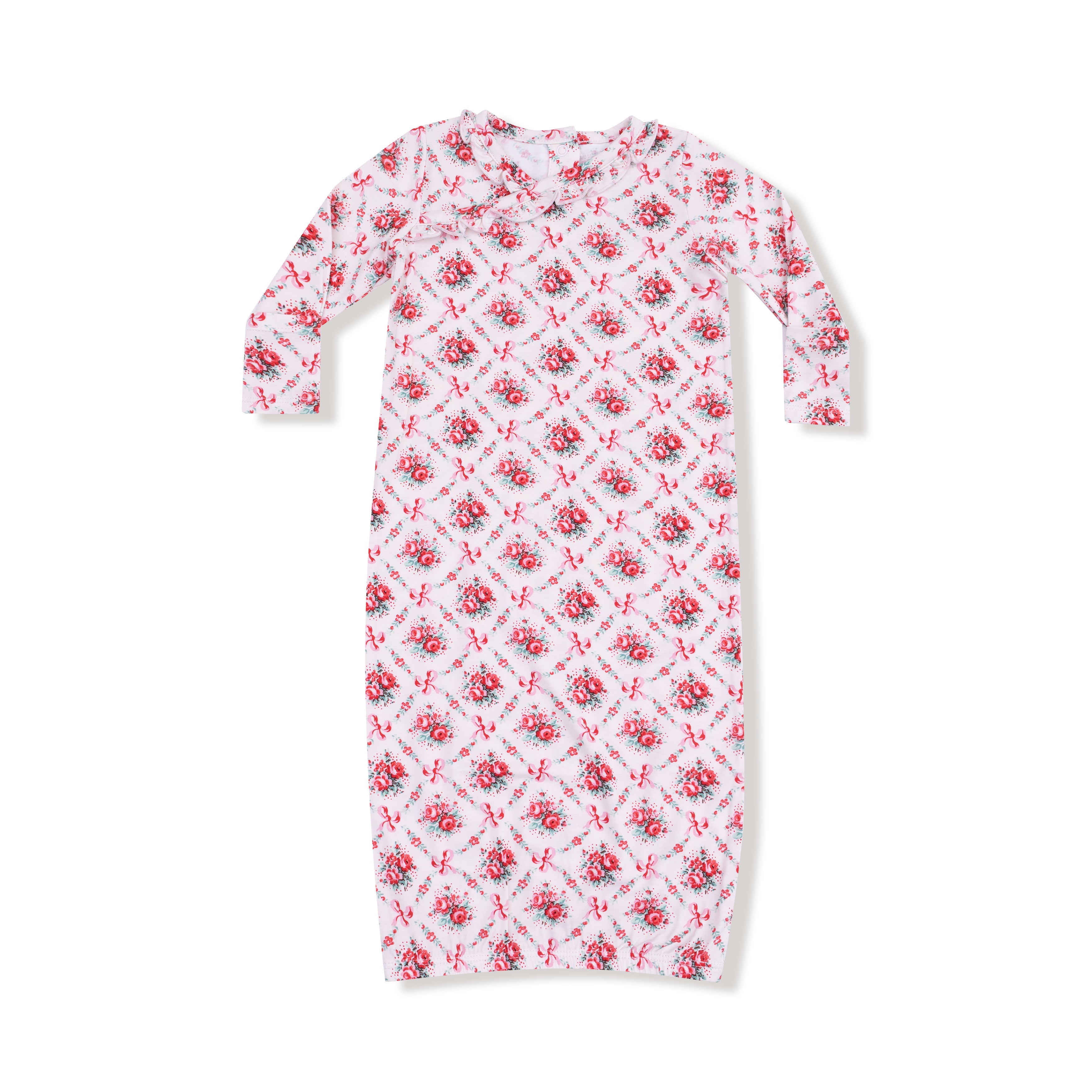 Kimono Gown in our  Rose Bow Lattice print from Angel Dear