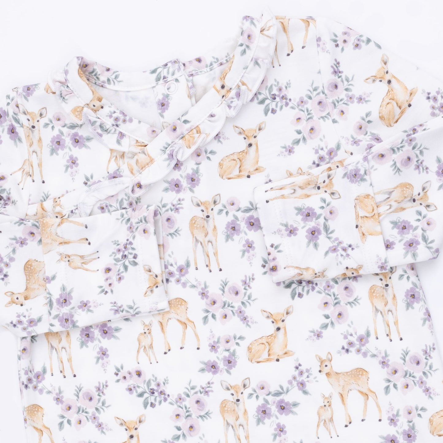 Floral Deer - Kimono Gown and Knot Headband