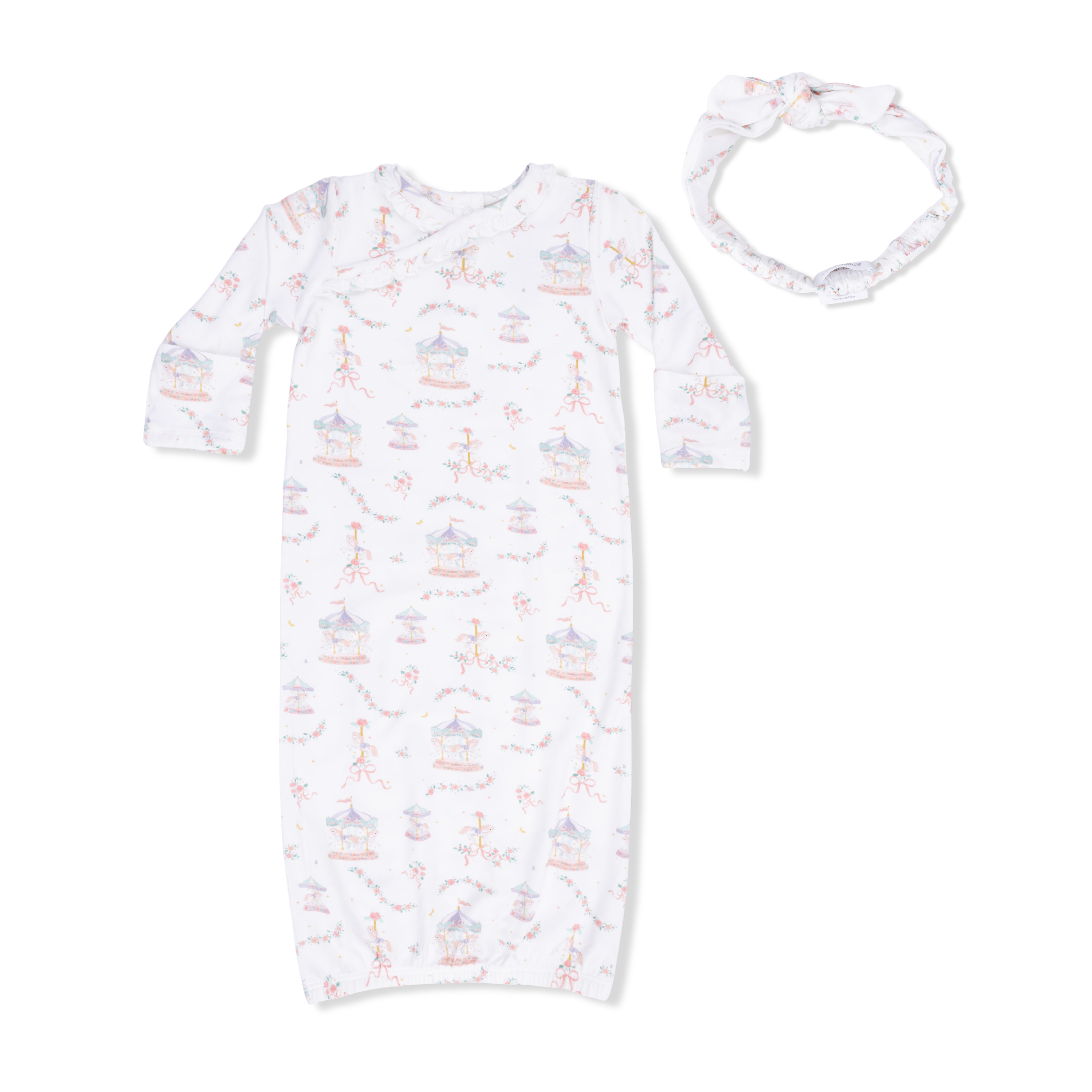 Carousel with Bows - Kimono Gown & Knot Headband-Angel Dear