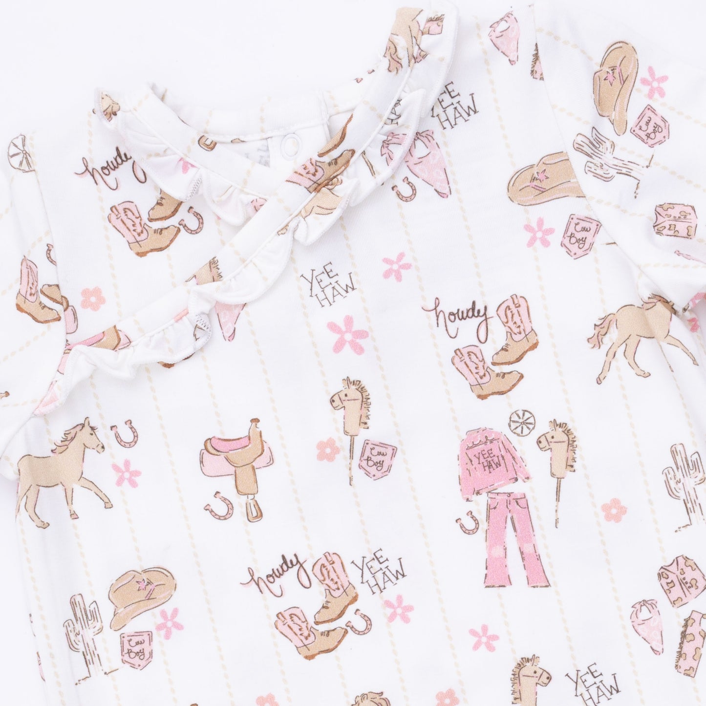 Cowgirl Nursery - Kimono Gown & Ruffle Knotted Hat