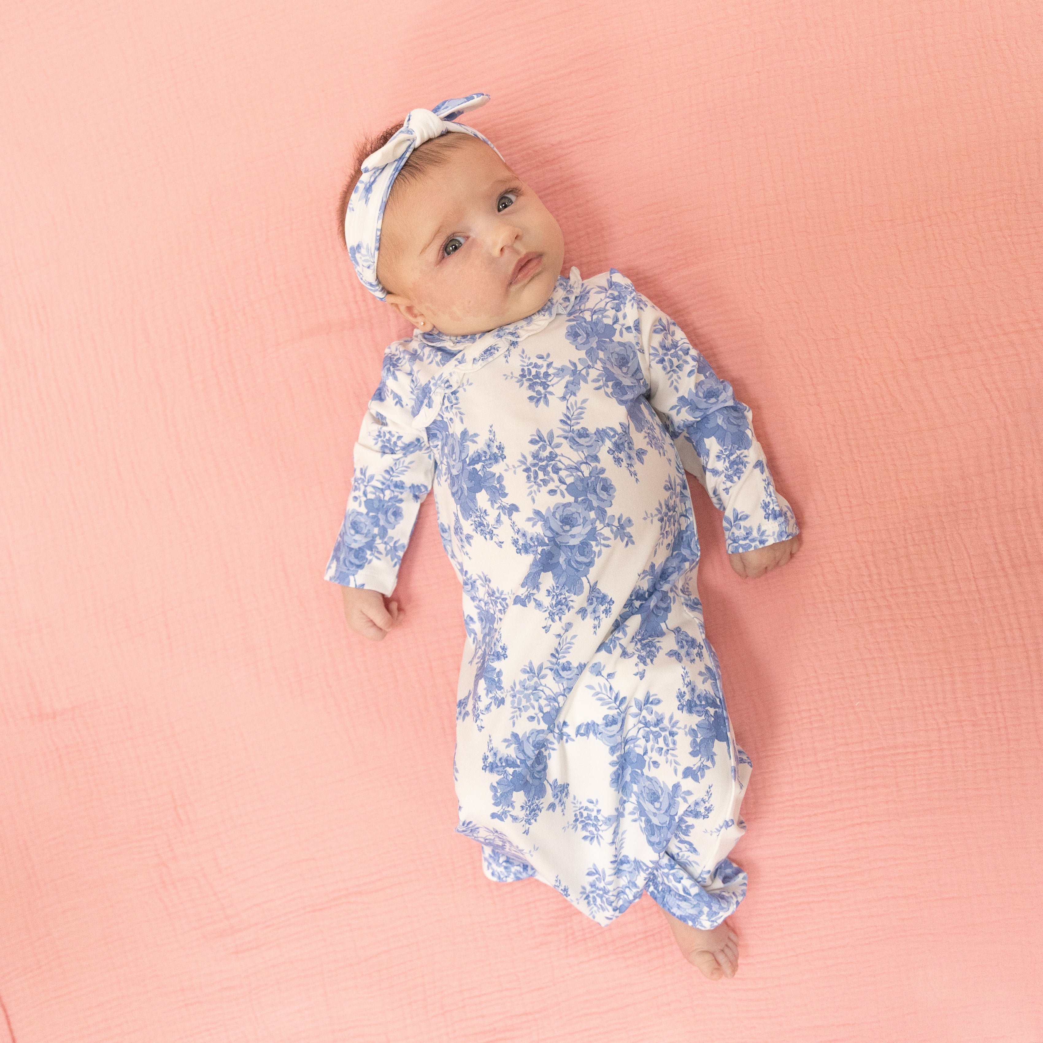 Dream Cottage Floral - Kimono Gown & Knot Headband-Angel Dear