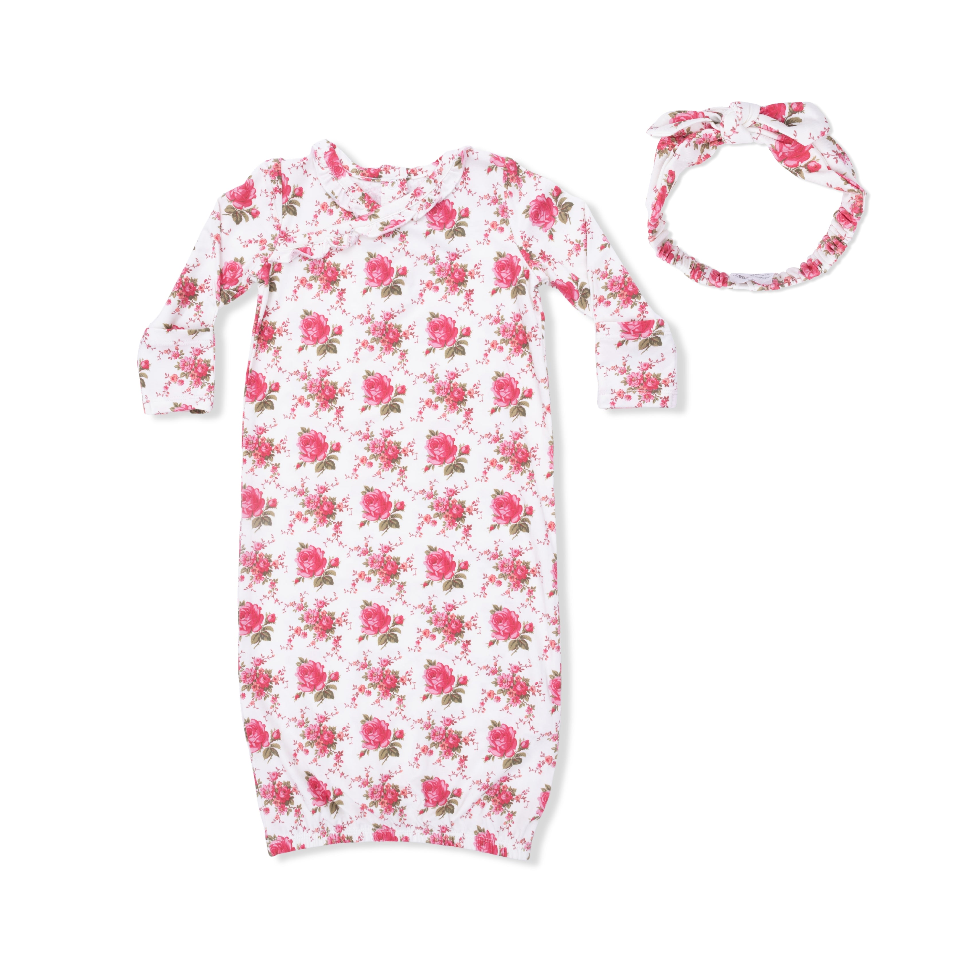 Elegant Roses - Kimono Gown & Knot Headband – Angel Dear