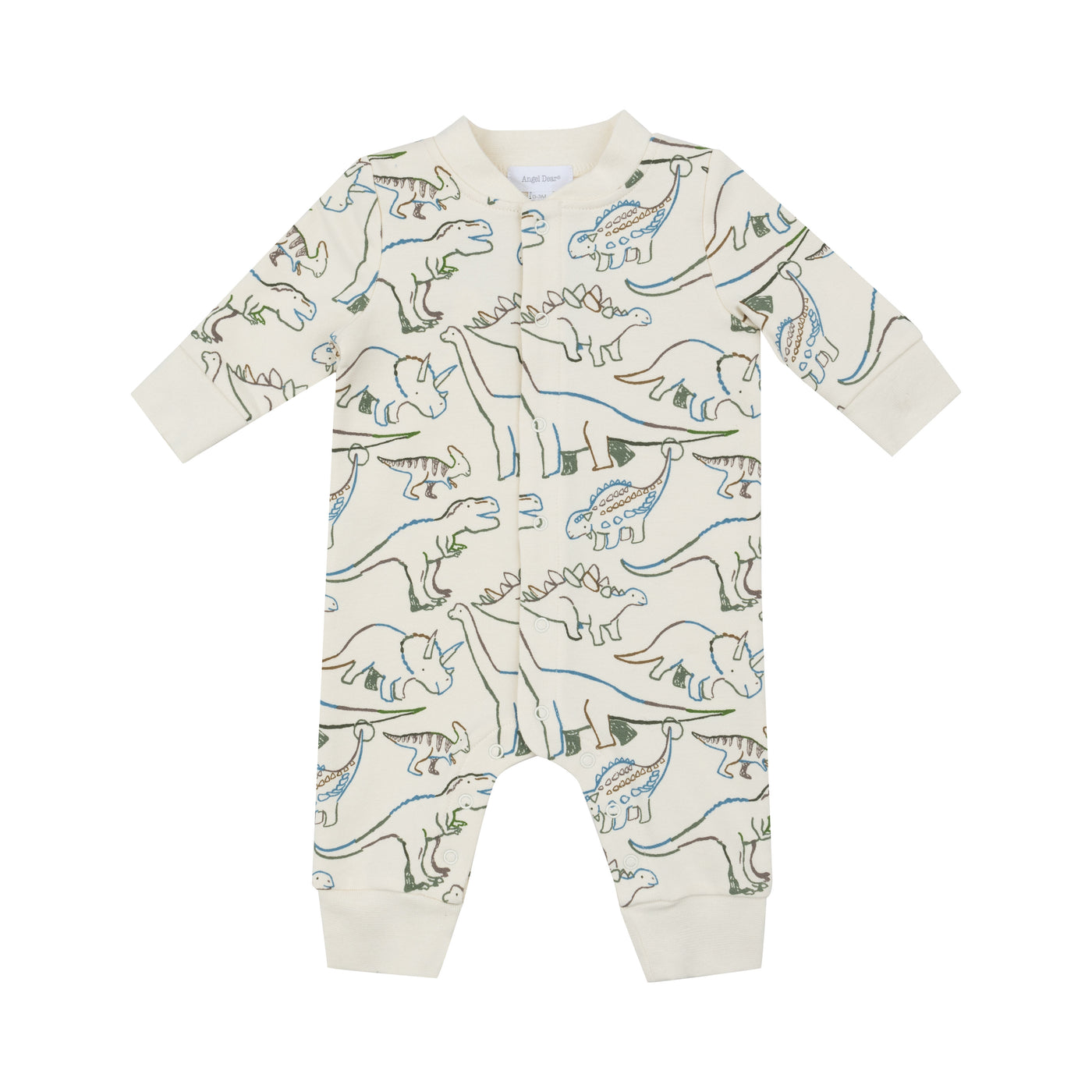 Baseball Collar Romper - Artsy Dinos-Angel Dear