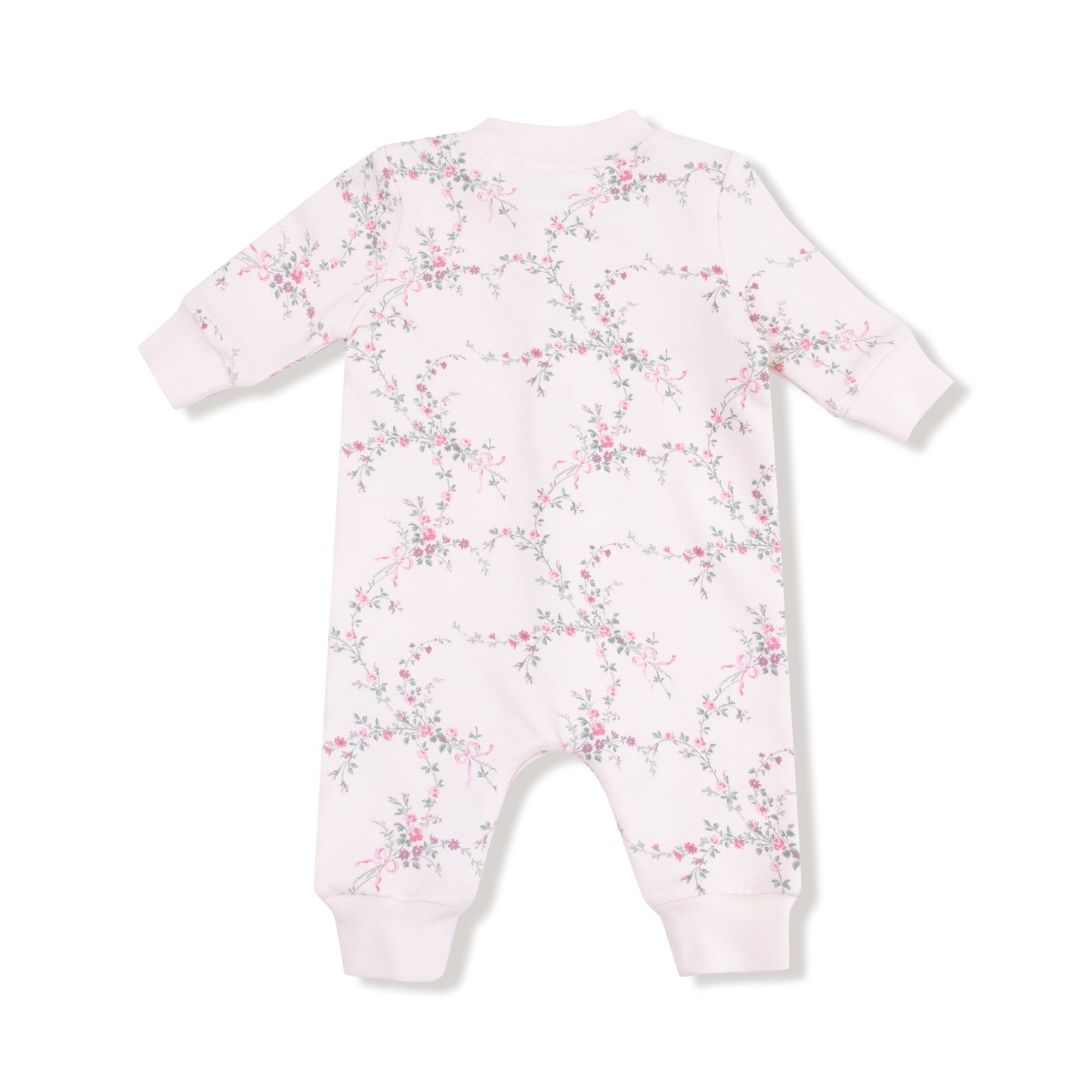 Baseball Collar Romper with Front Placket in our  Antoinette Floral print from Angel Dear