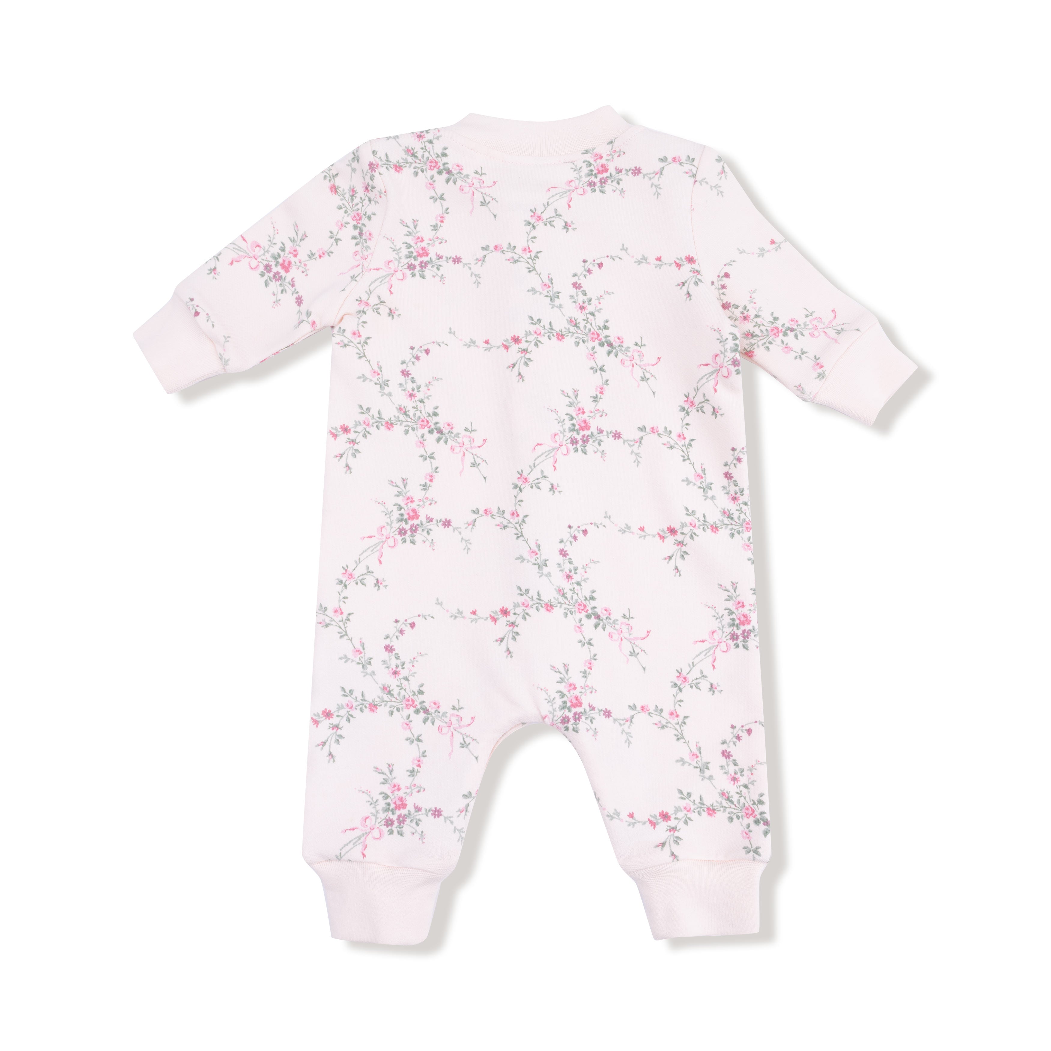 Baseball Collar Romper with Front Placket in our  Antoinette Floral print from Angel Dear