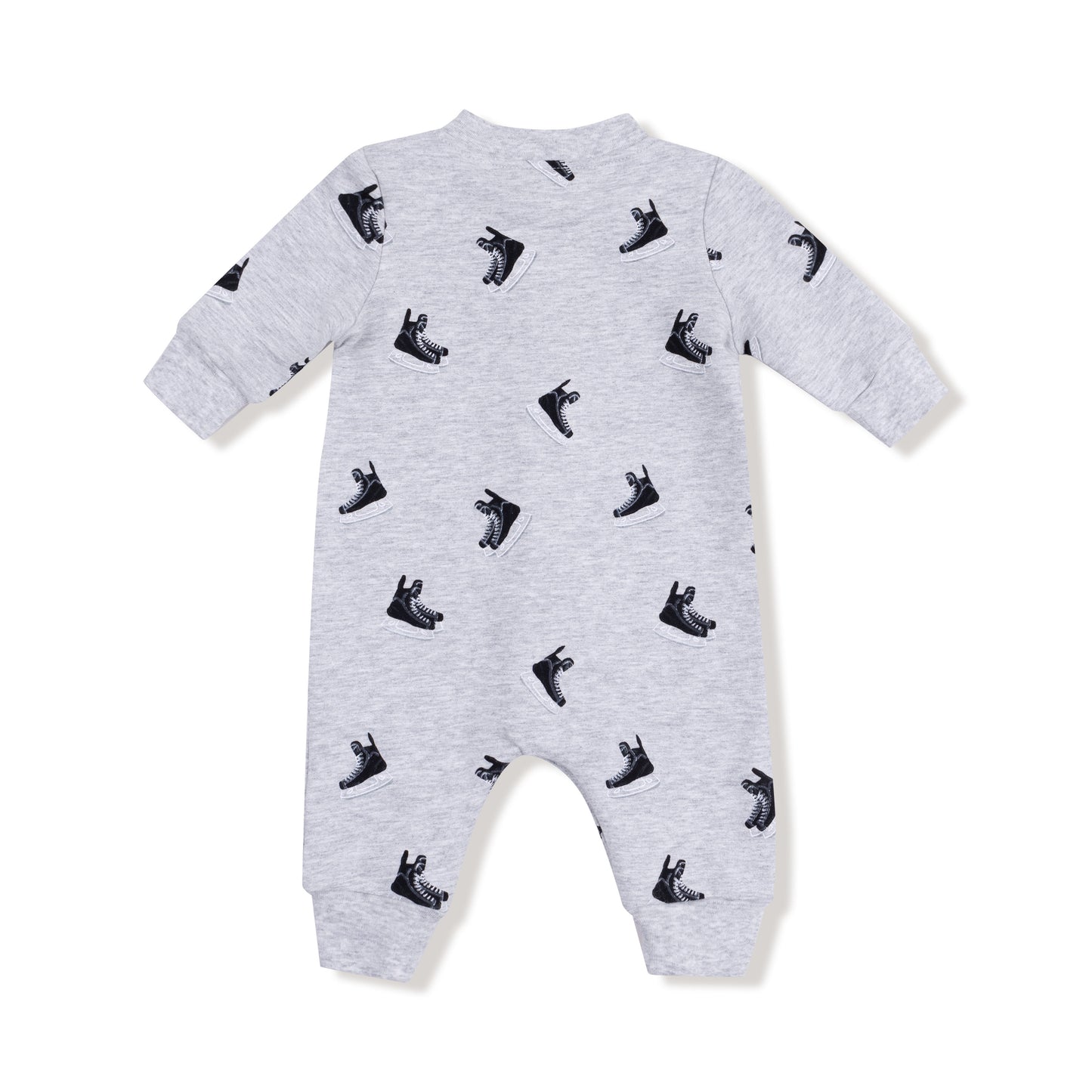 Baseball Collar Romper with Front Placket in our Hockey print from Angel Dear